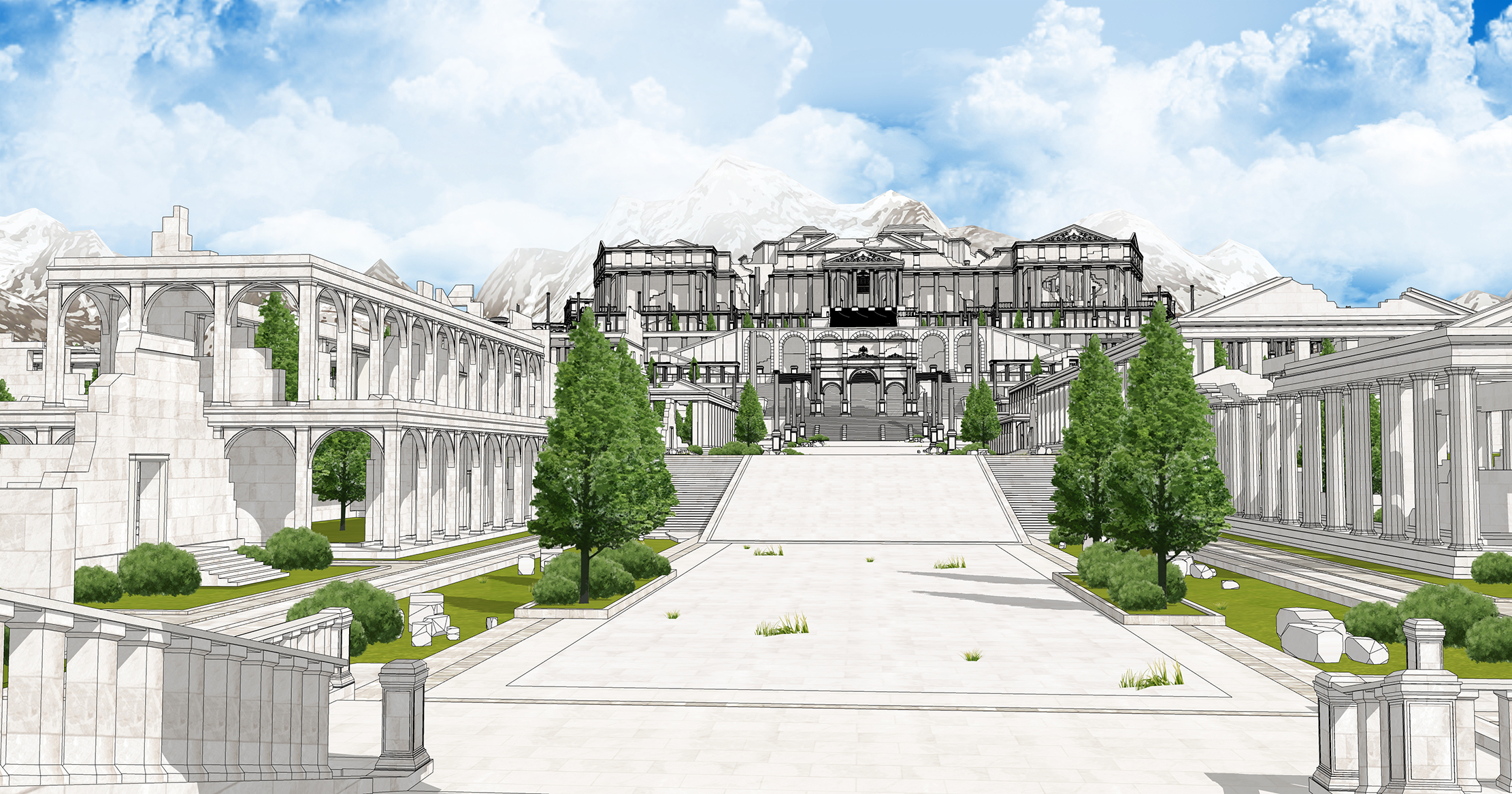 신전 마을 폐허 Temple Village Ruins-4