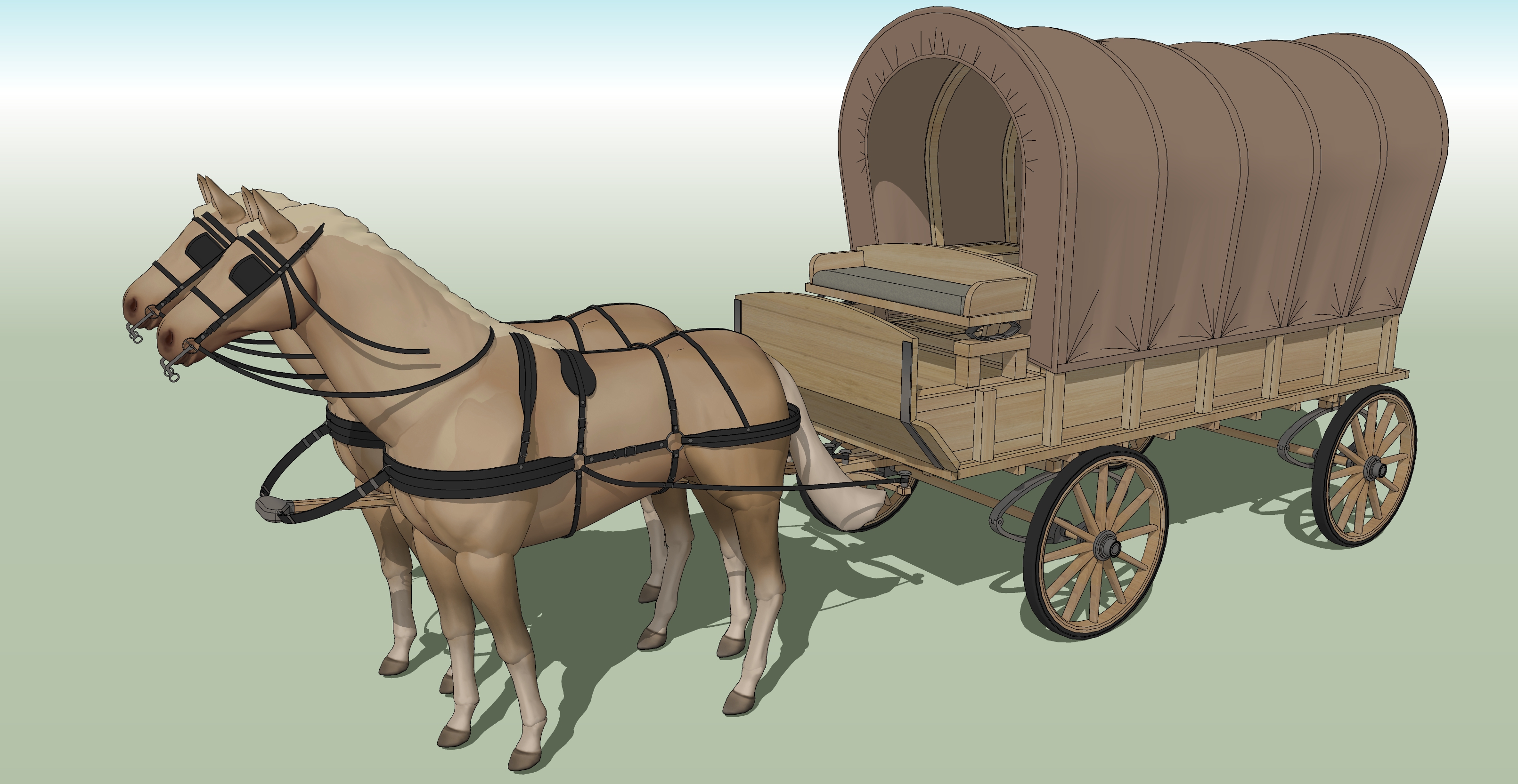 짐 마차 연갈색 wagon light brown-1