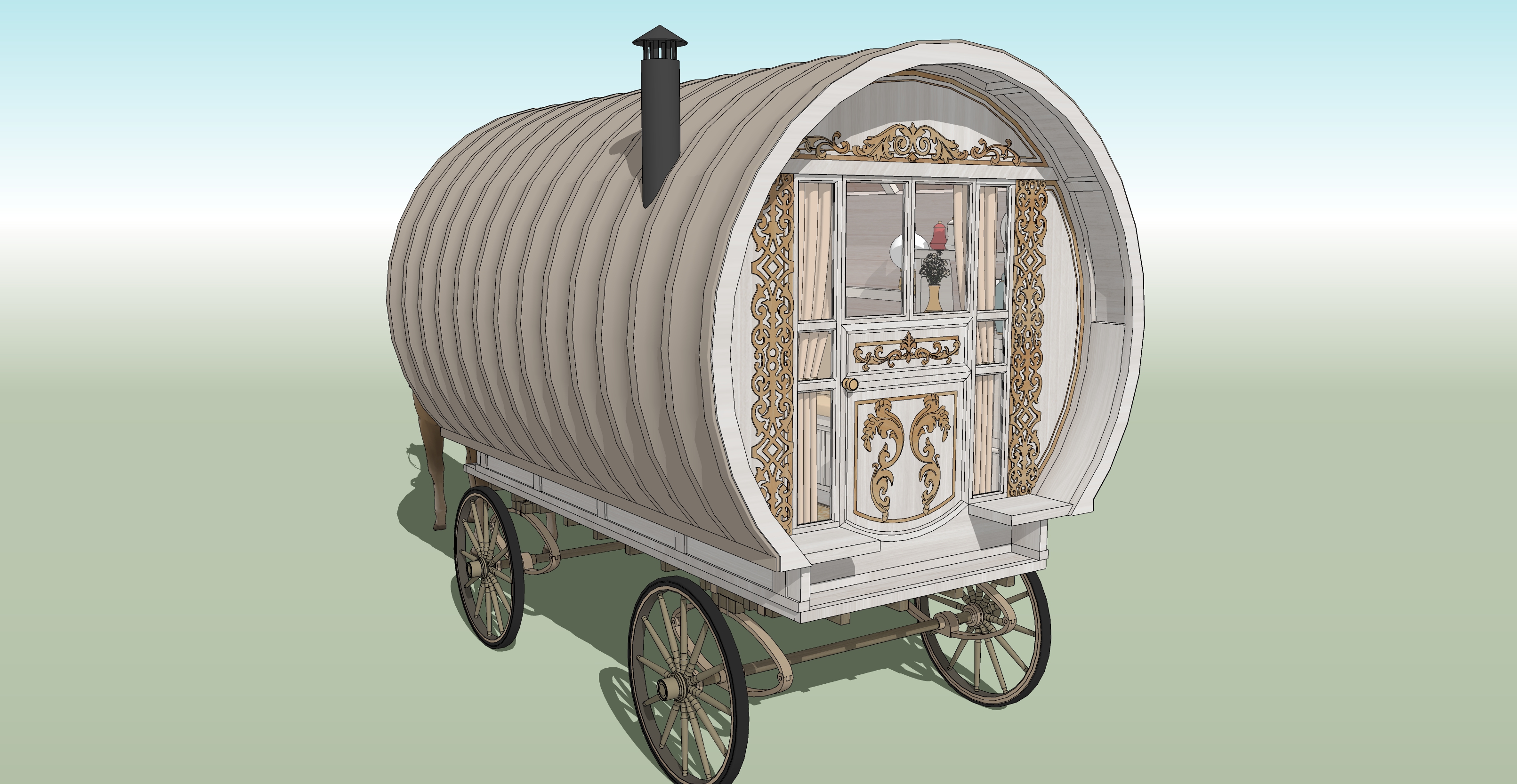 집시마차 흰색 Gypsy wagon white-2 집시마차 흰색 Gypsy wagon white-2
