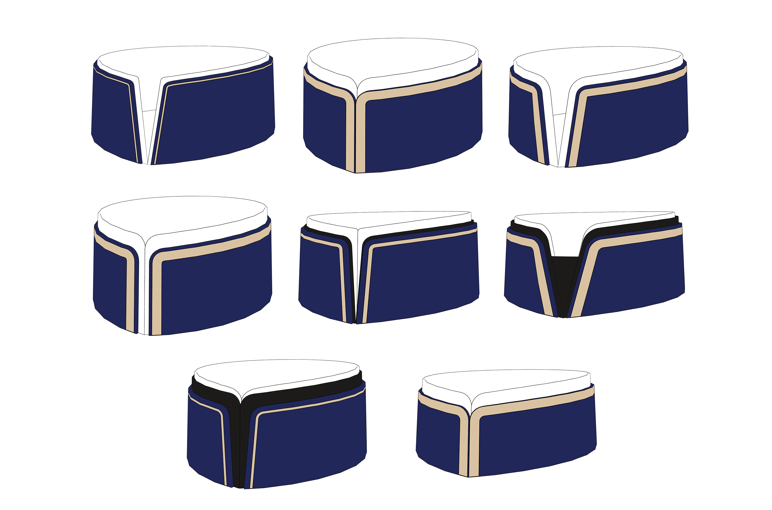 2겹 제복 카라 2-ply uniform collar 세트 2겹 제복 카라 2-ply uniform collar 세트