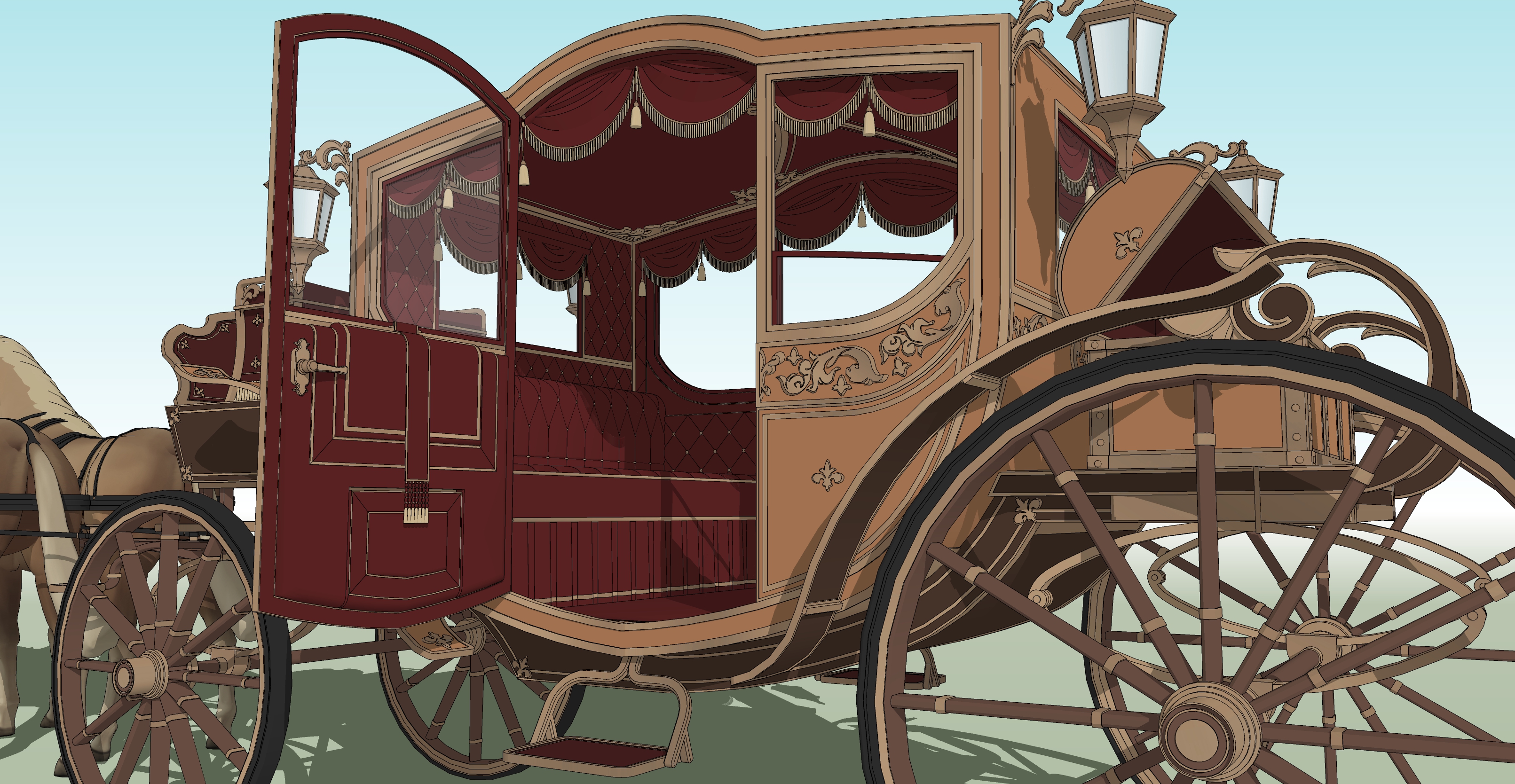 귀족마차 갈색 Noble Carriage brown-3 귀족마차 갈색 Noble Carriage brown-3