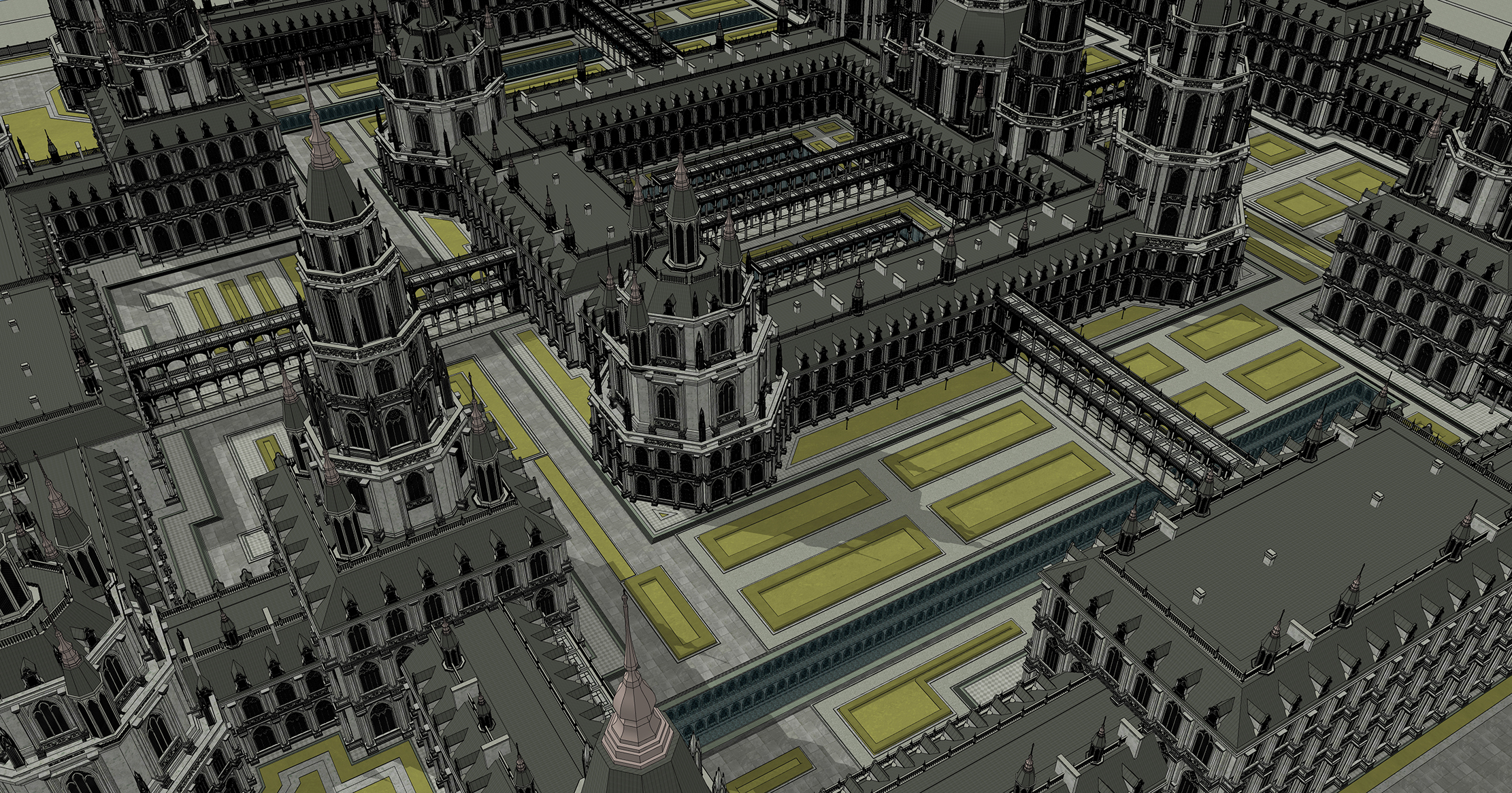 중세 판타지 건물 폐허 Medieval fantasy building ruins-6