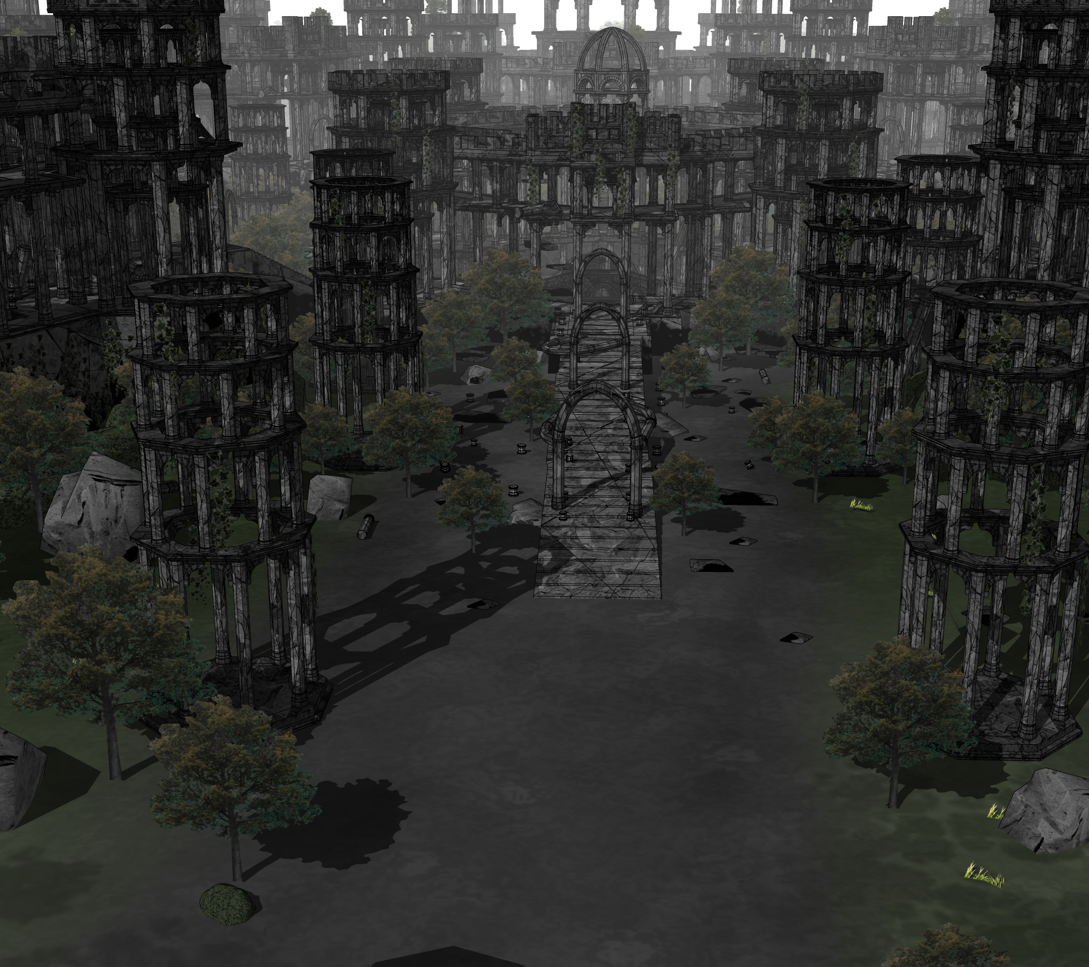 대형 유적 폐허 암흑-2