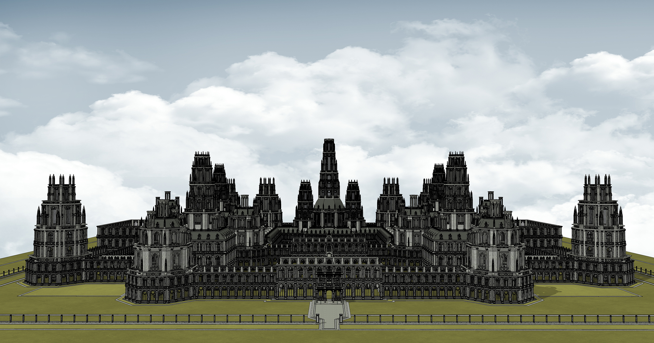 중세 판타지 부서진 건물 폐허 Medieval fantasy building broken ruins-10