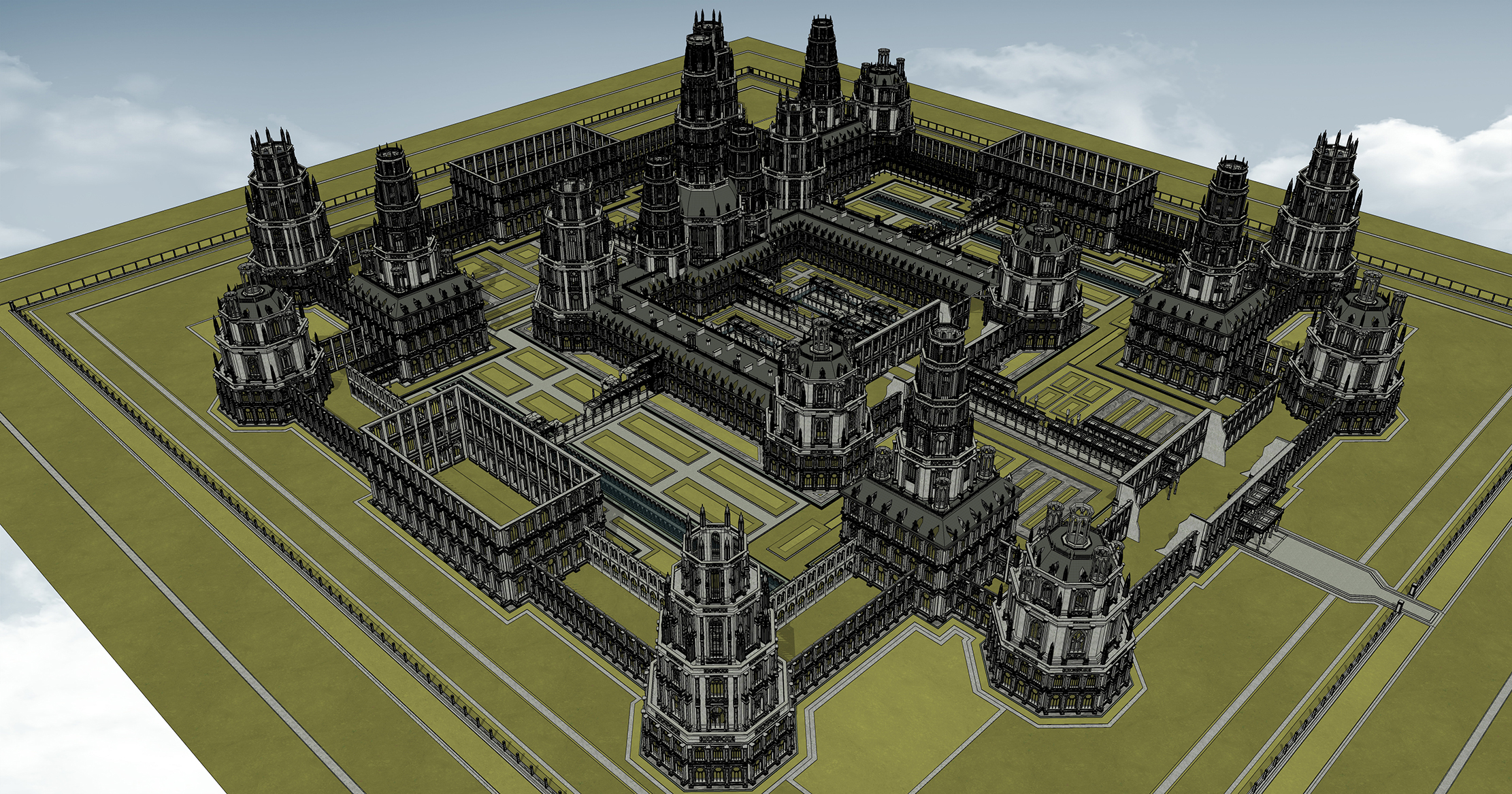 중세 판타지 부서진 건물 폐허 Medieval fantasy building broken ruins-9