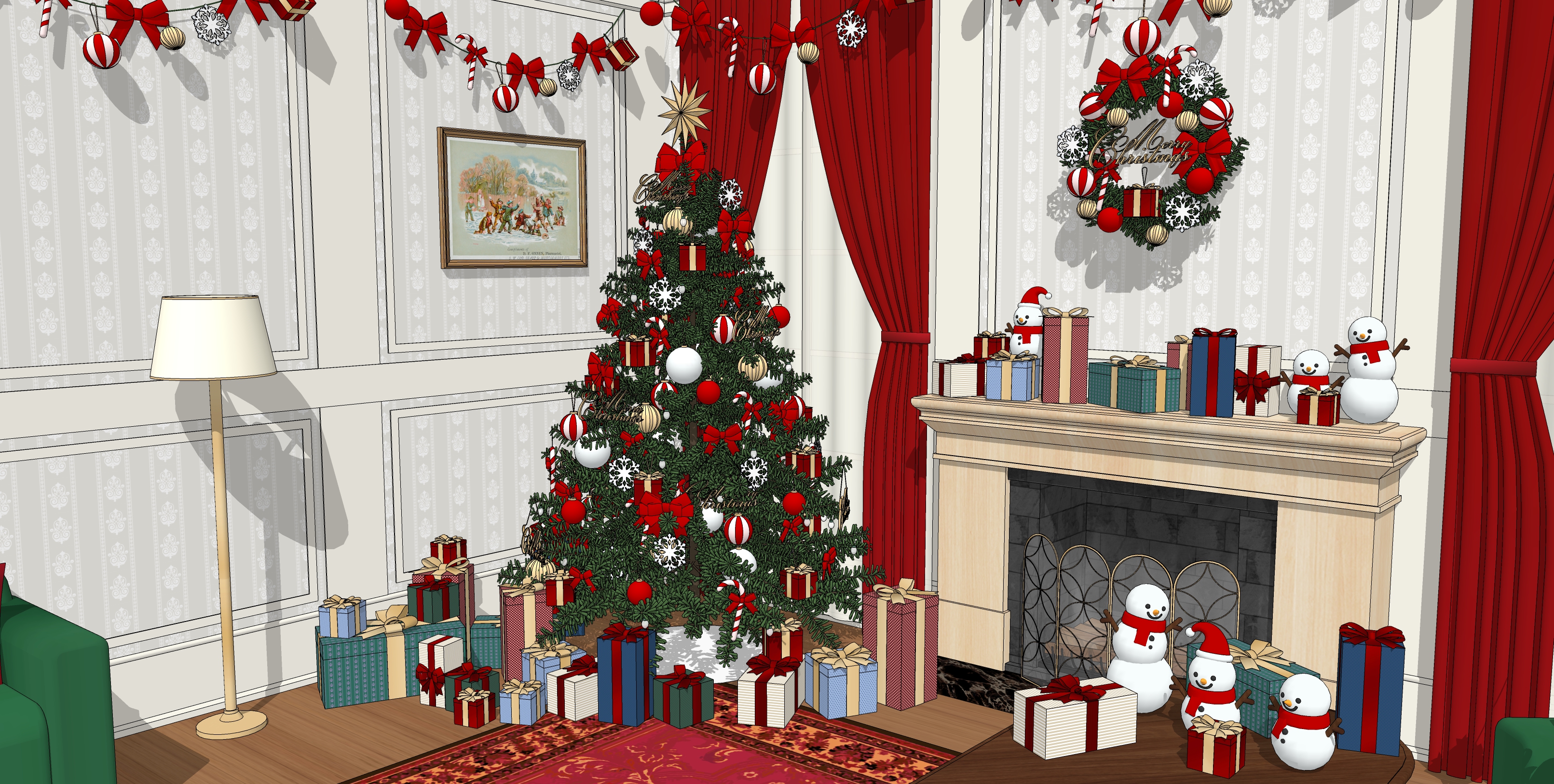 크리스마스 트리와 거실 Christmas tree and living room-3