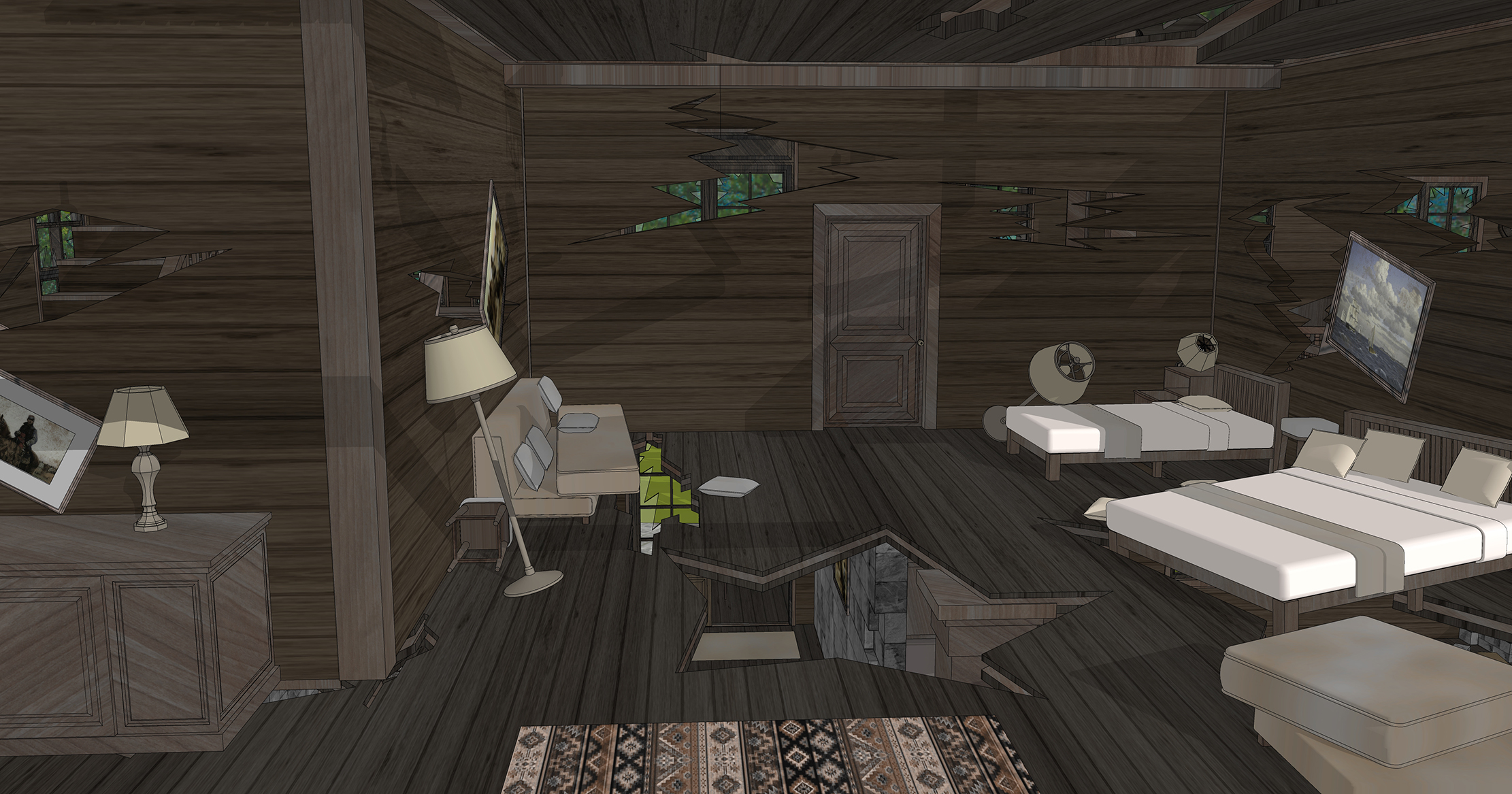 호수 별장 폐허 부서진 버젼 Lake Cottage Ruins Broken Version-11 호수 별장 폐허 부서진 버젼 Lake Cottage Ruins Broken Version-11