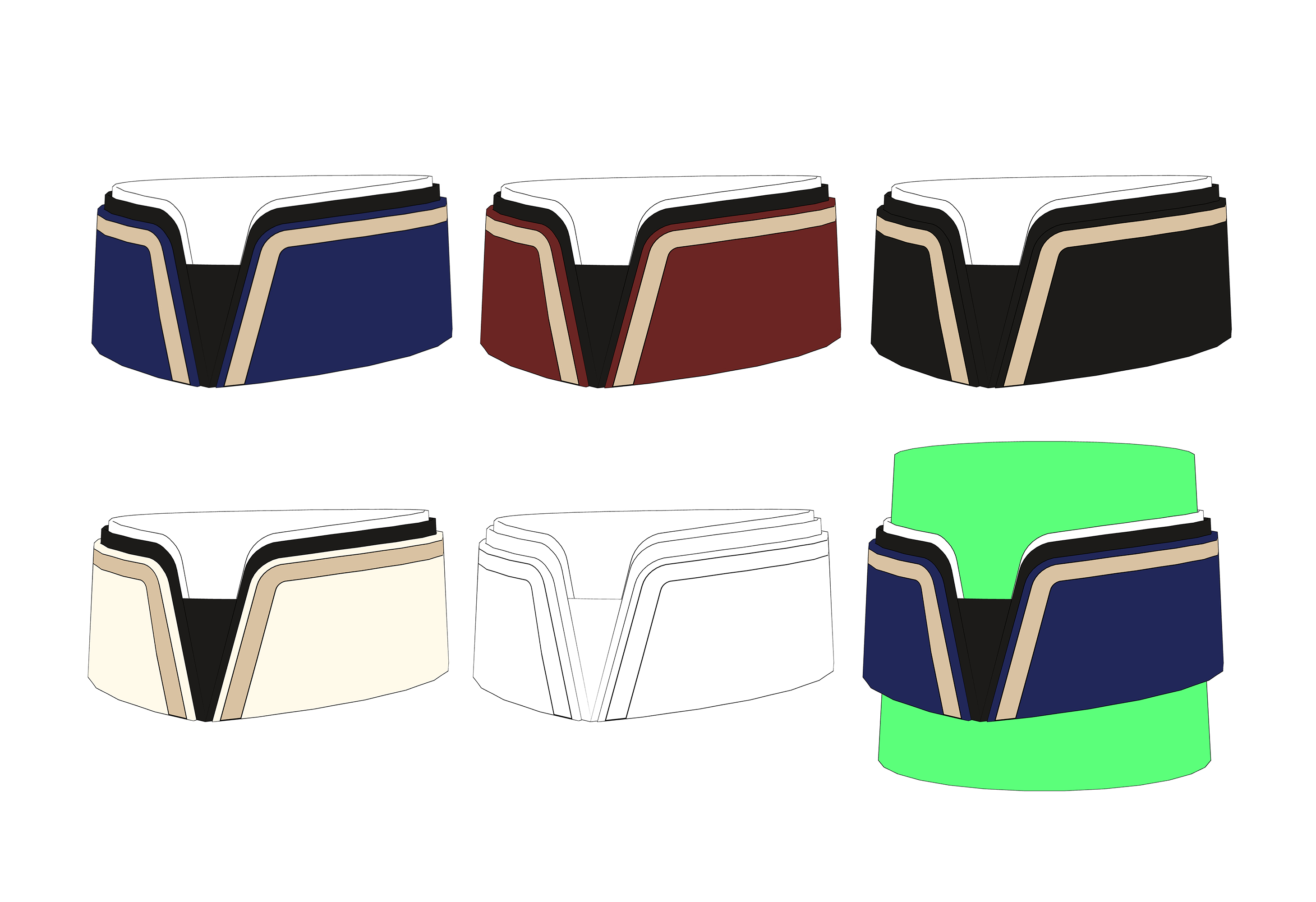 2겹 제복 카라 2-ply uniform collar 6 2겹 제복 카라 2-ply uniform collar 6