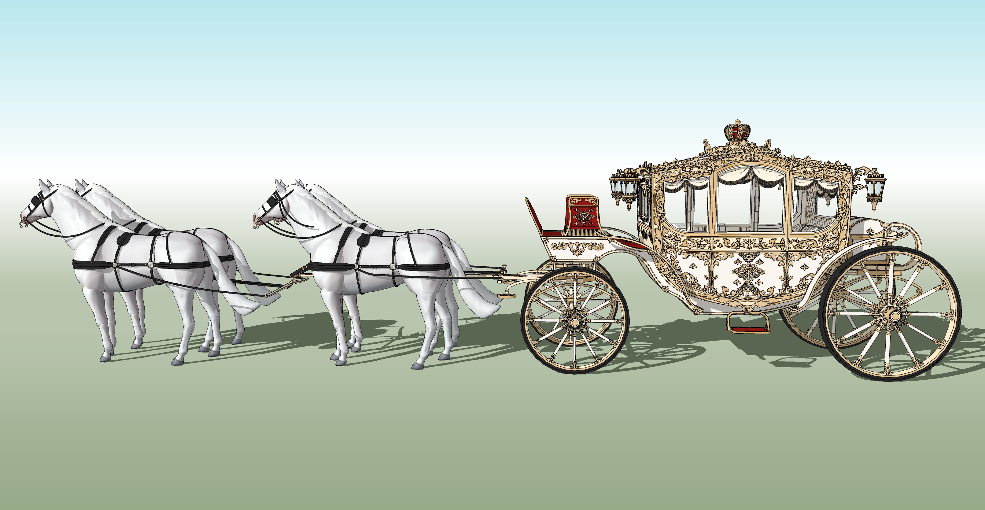왕실마차 흰색 Royal carriage white-6 왕실마차 흰색 Royal carriage white-6