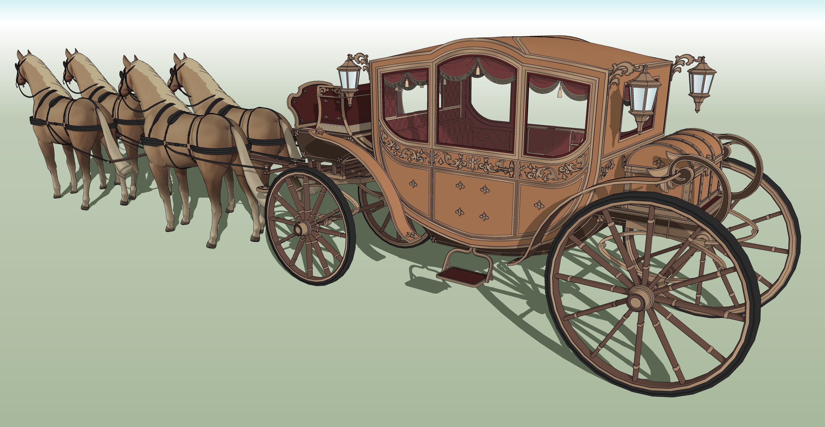 귀족마차 갈색 Noble Carriage brown-1 귀족마차 갈색 Noble Carriage brown-1