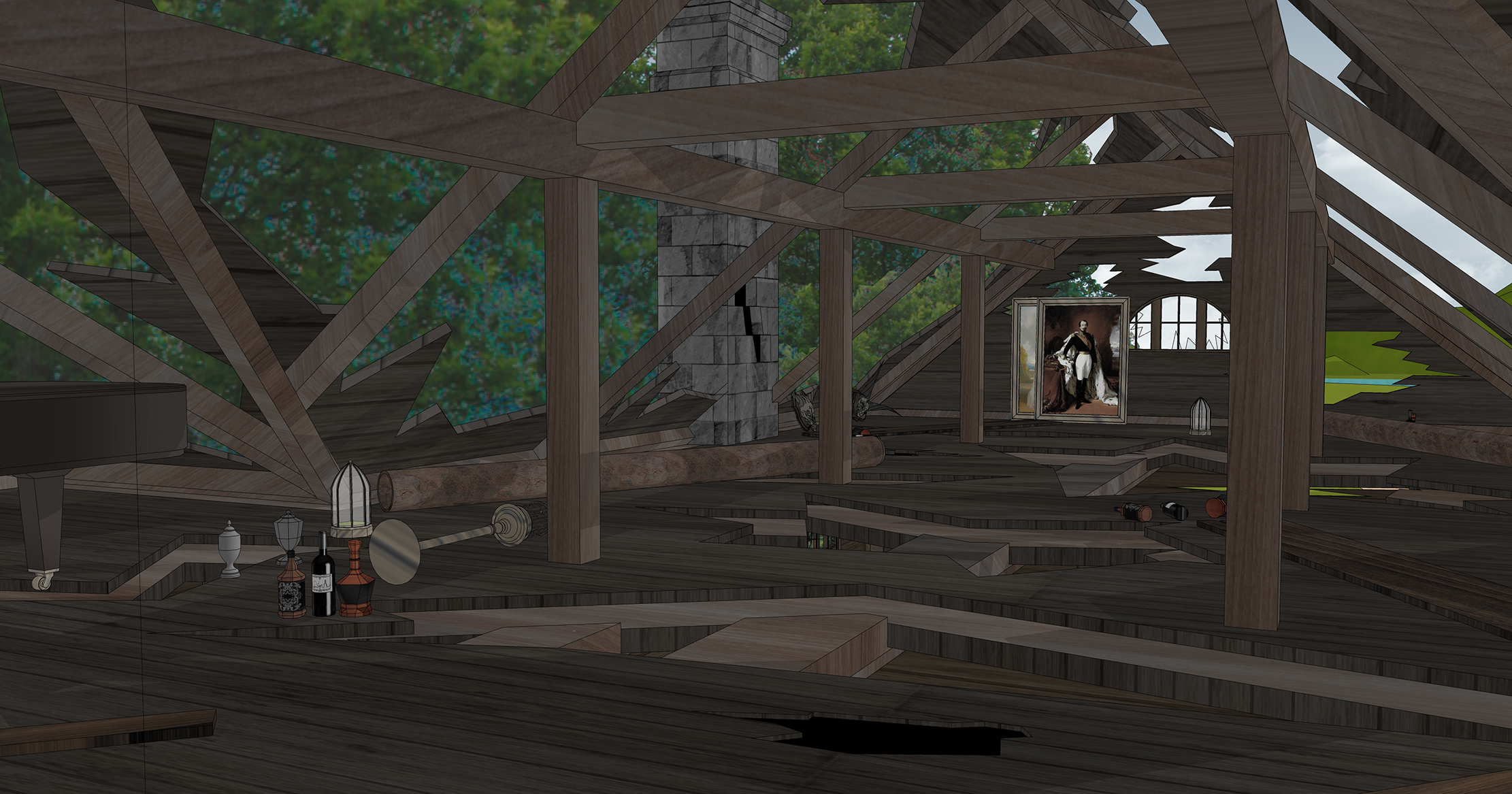 호수 별장 폐허 부서진 버젼 Lake Cottage Ruins Broken Version-14 호수 별장 폐허 부서진 버젼 Lake Cottage Ruins Broken Version-14