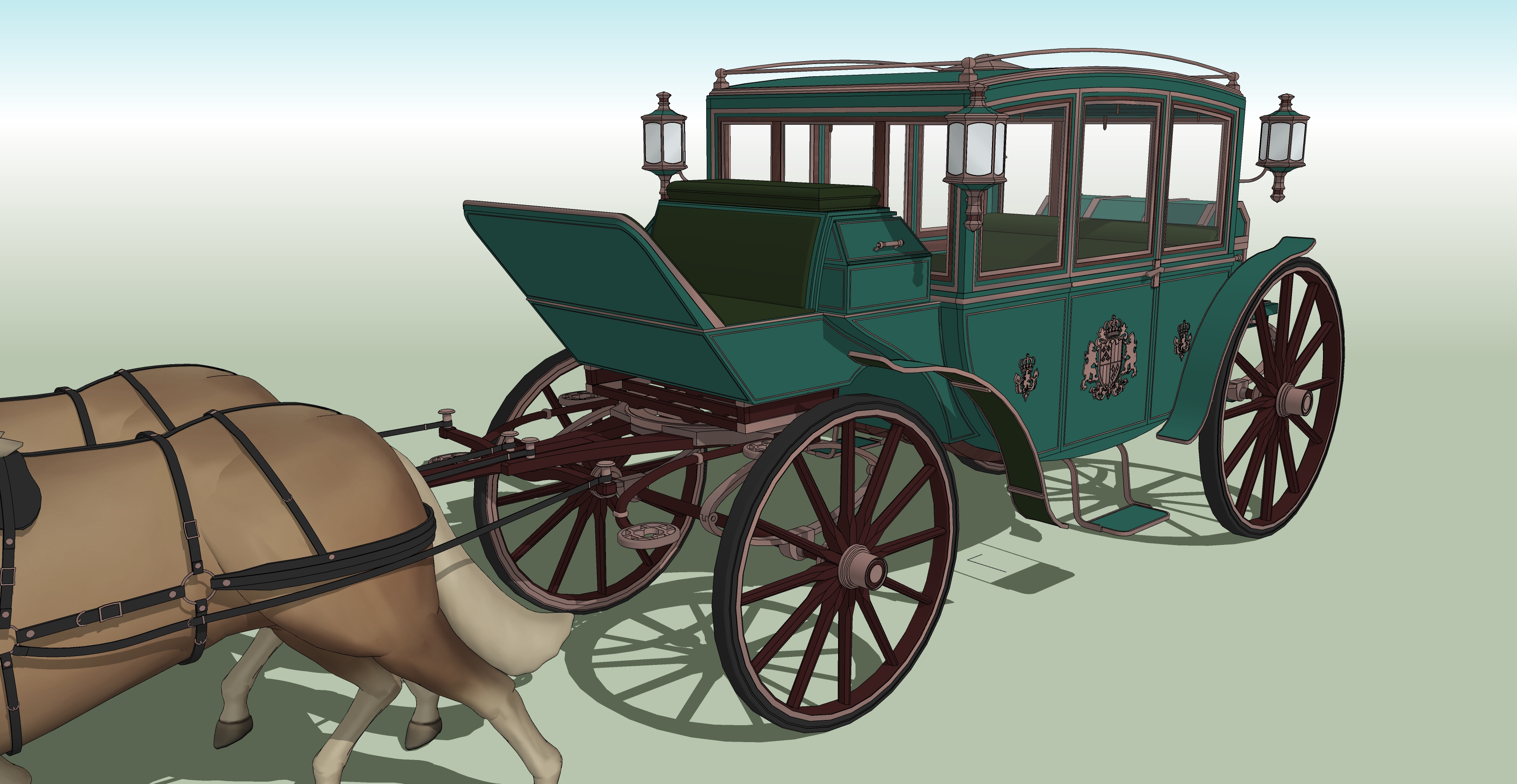 기사단 마차 녹색 Knights' carriage green-1 기사단 마차 녹색 Knights' carriage green-1
