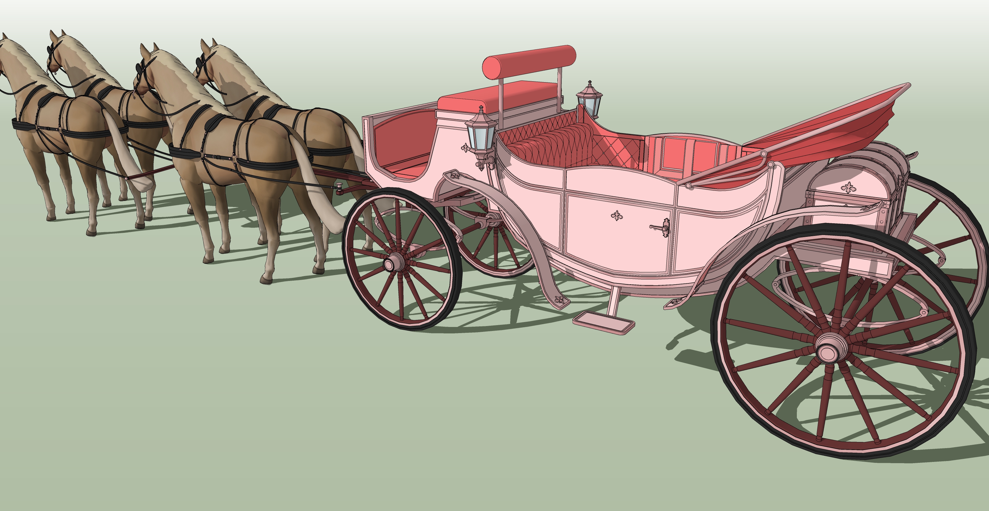 오픈형 마차 분홍색 open carriage pink-1 오픈형 마차 분홍색 open carriage pink-1