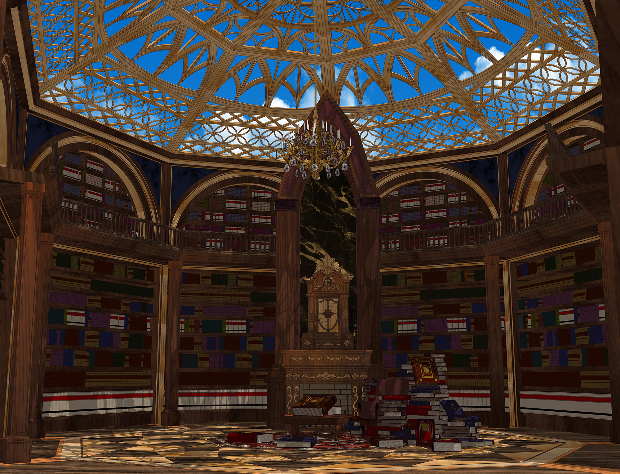 서고 컬러 텍스처 변경 하늘