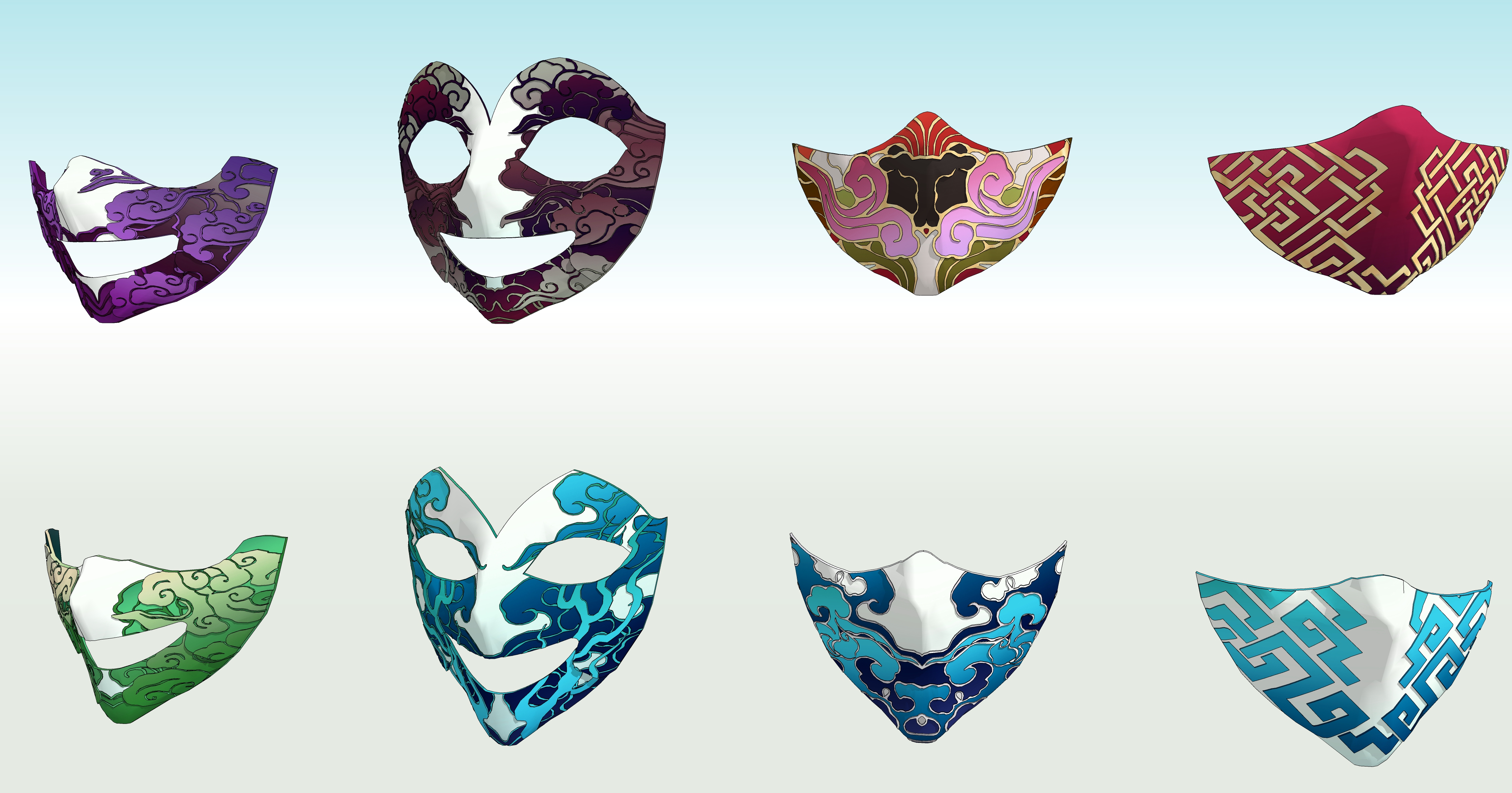 동양풍 가면 모음 Collection of oriental masks-6 동양풍 가면 모음 Collection of oriental masks-6