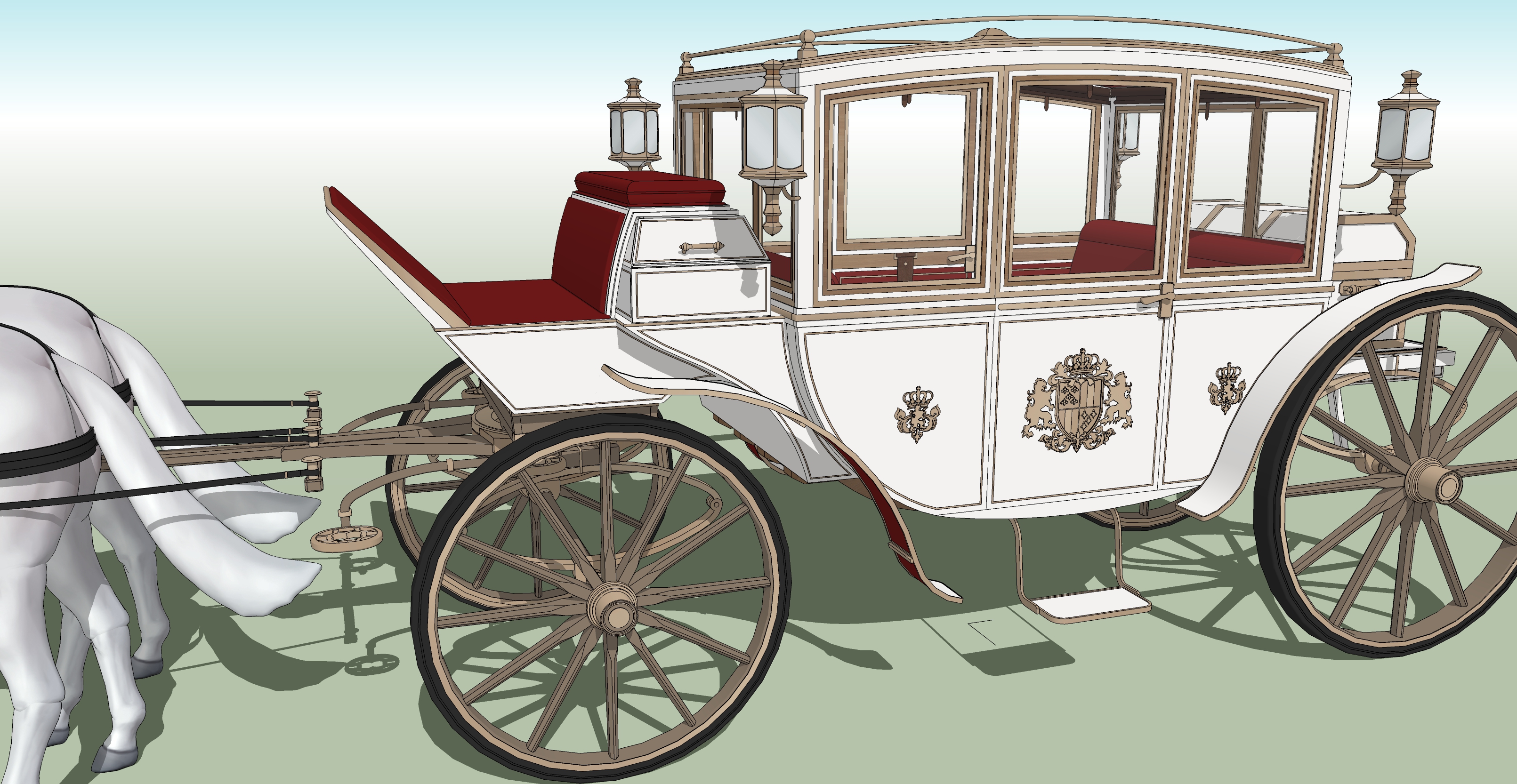 기사단 마차 흰색 Knights' carriage white-1 기사단 마차 흰색 Knights' carriage white-1
