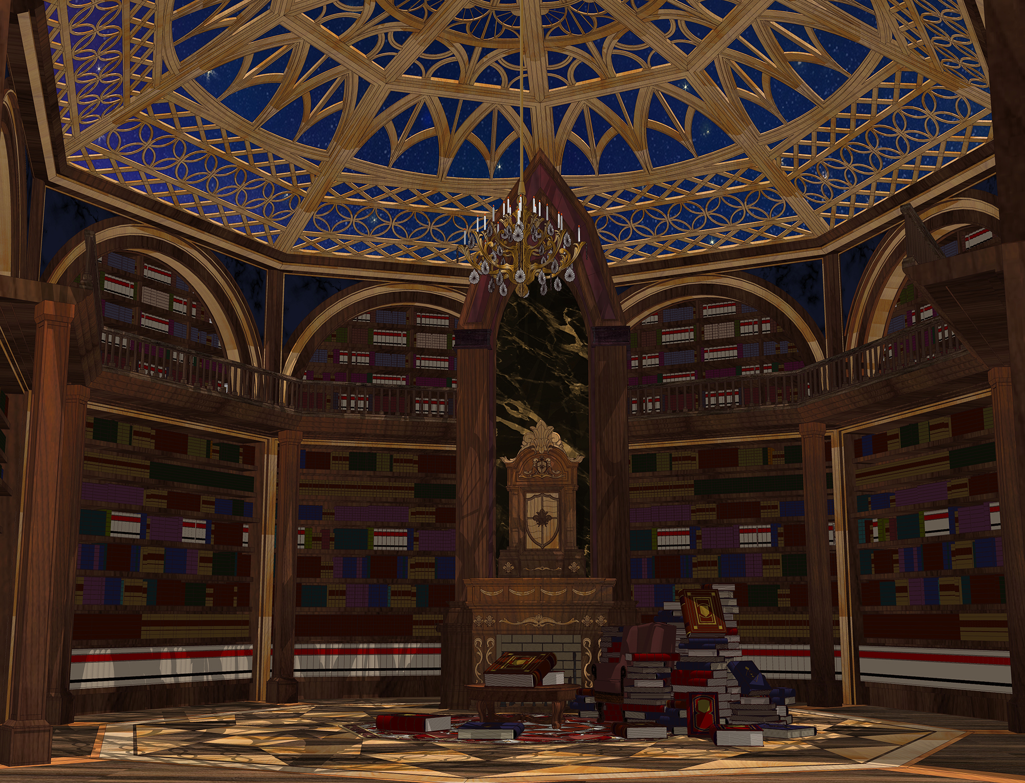 서고 컬러 텍스처 변경 밤하늘