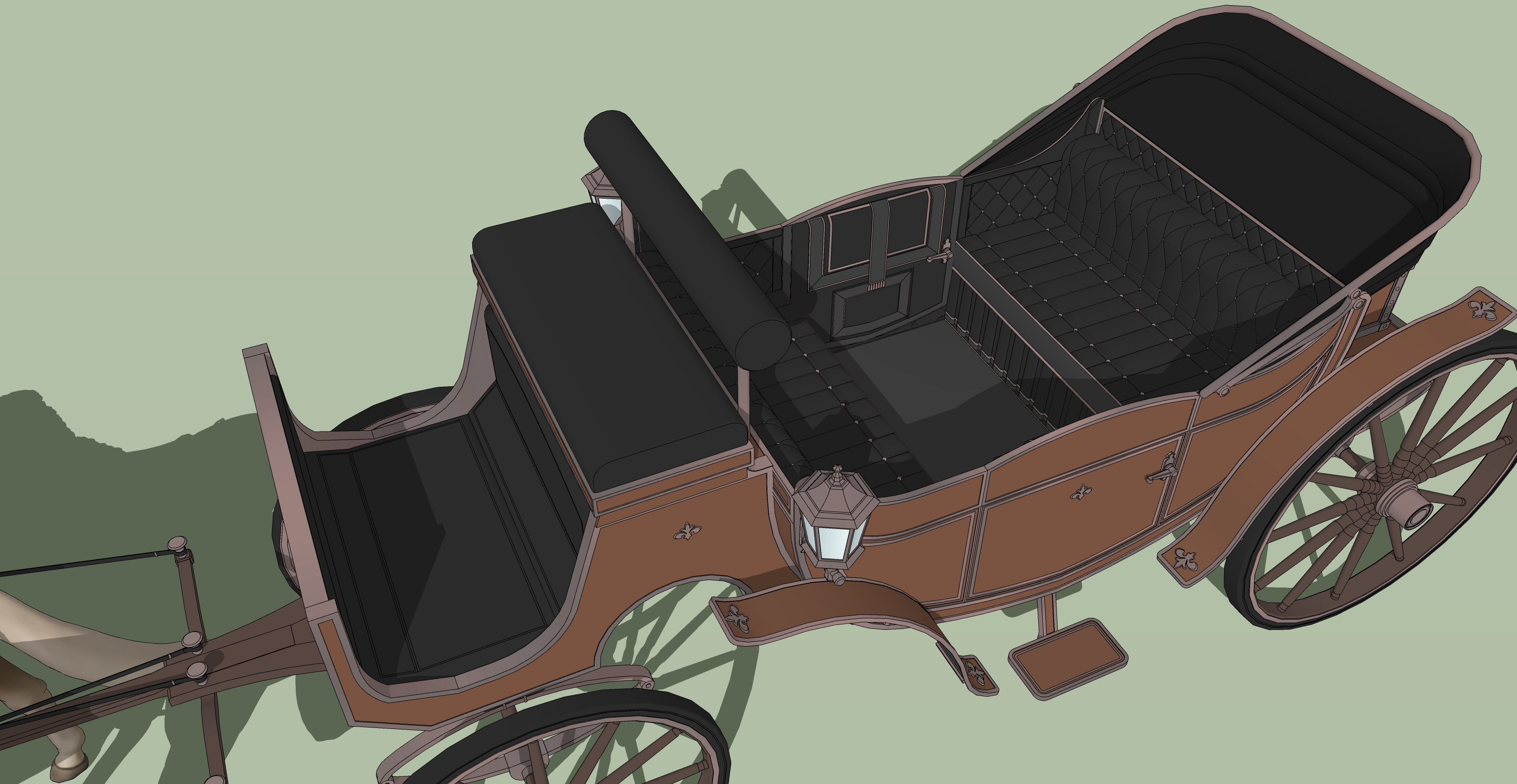 오픈형 마차 갈색 open carriage brown-3 오픈형 마차 갈색 open carriage brown-3