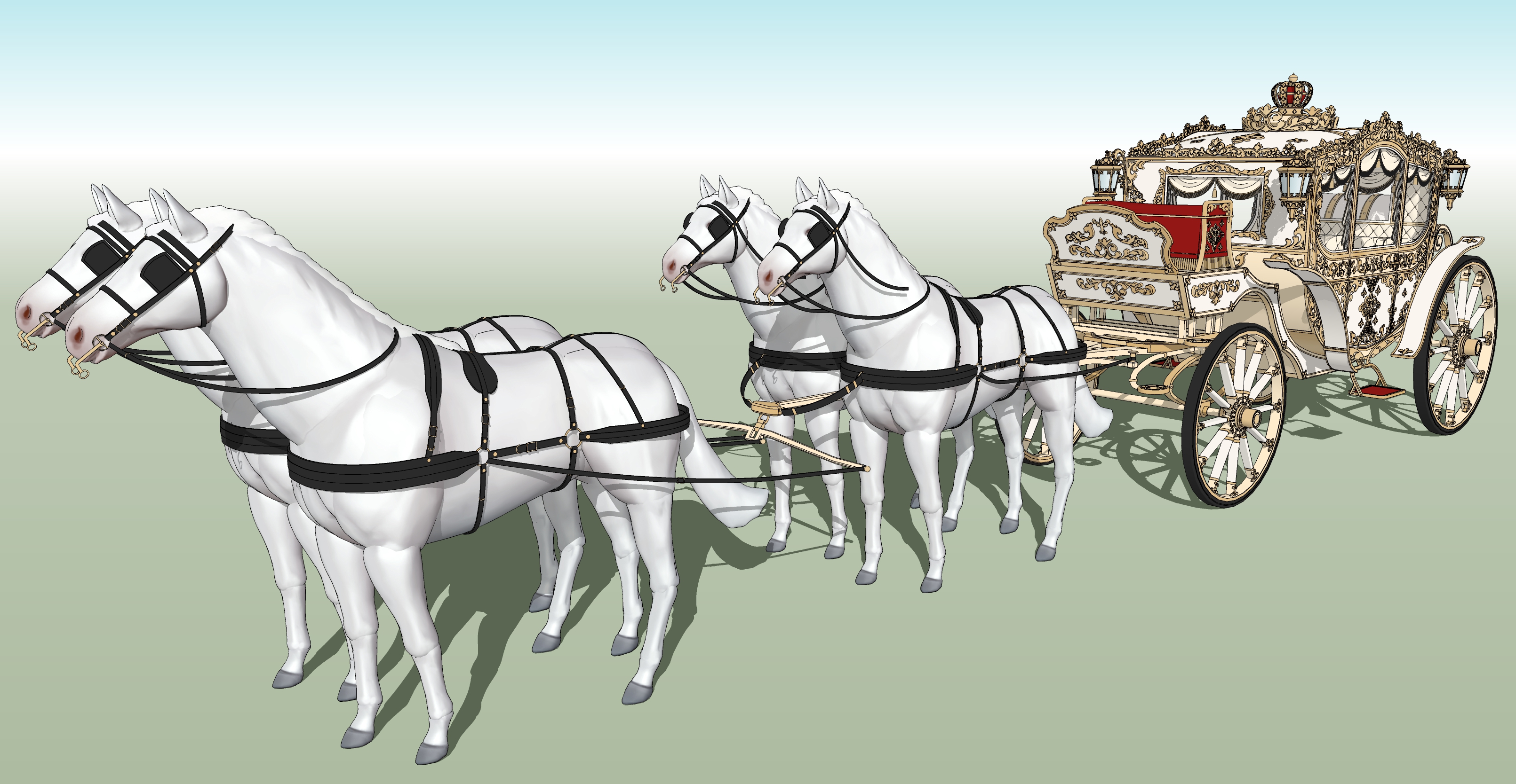 왕실마차 흰색 Royal carriage white-4 왕실마차 흰색 Royal carriage white-4