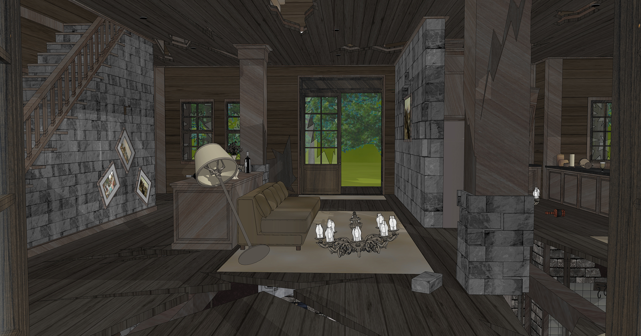 호수 별장 폐허 부서진 버젼 Lake Cottage Ruins Broken Version-7 호수 별장 폐허 부서진 버젼 Lake Cottage Ruins Broken Version-7