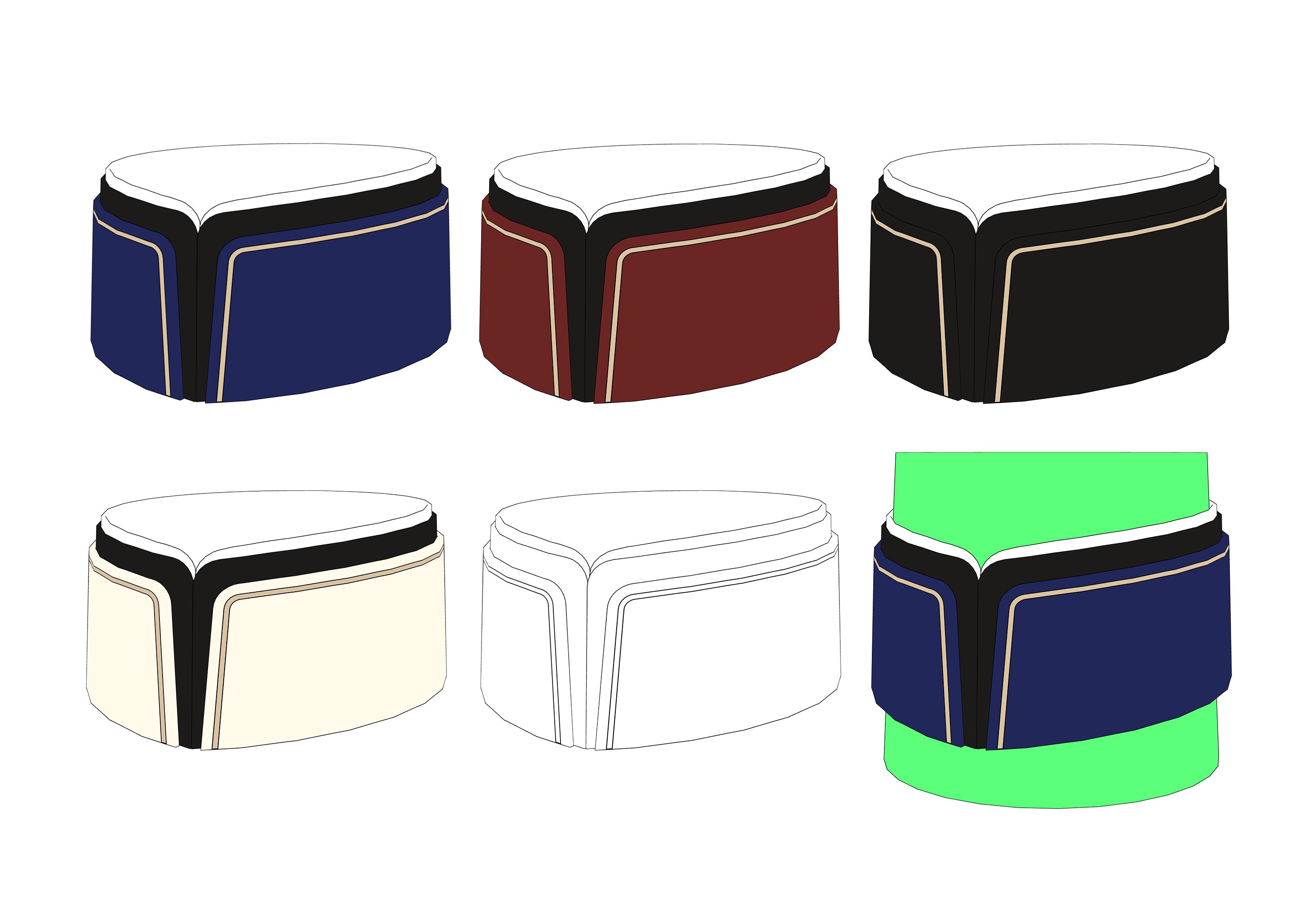 2겹 제복 카라 2-ply uniform collar 7 2겹 제복 카라 2-ply uniform collar 7