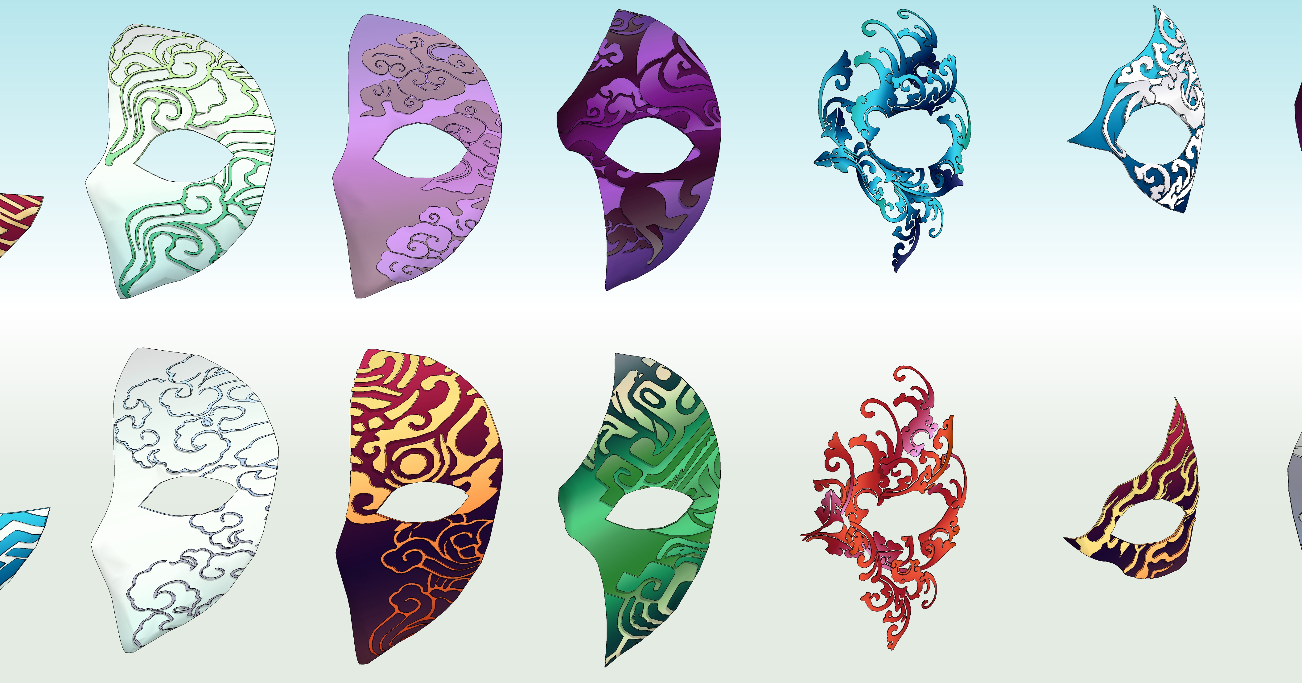 동양풍 가면 모음 Collection of oriental masks-7 동양풍 가면 모음 Collection of oriental masks-7