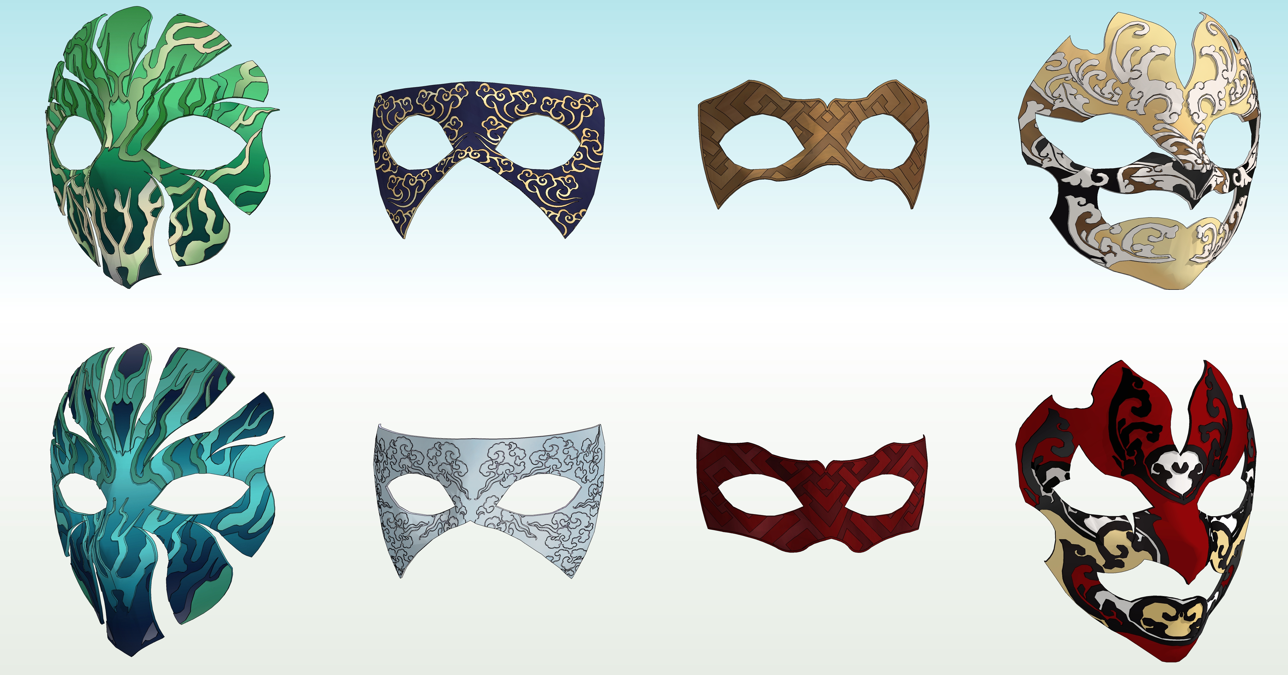 동양풍 가면 모음 Collection of oriental masks-3 동양풍 가면 모음 Collection of oriental masks-3