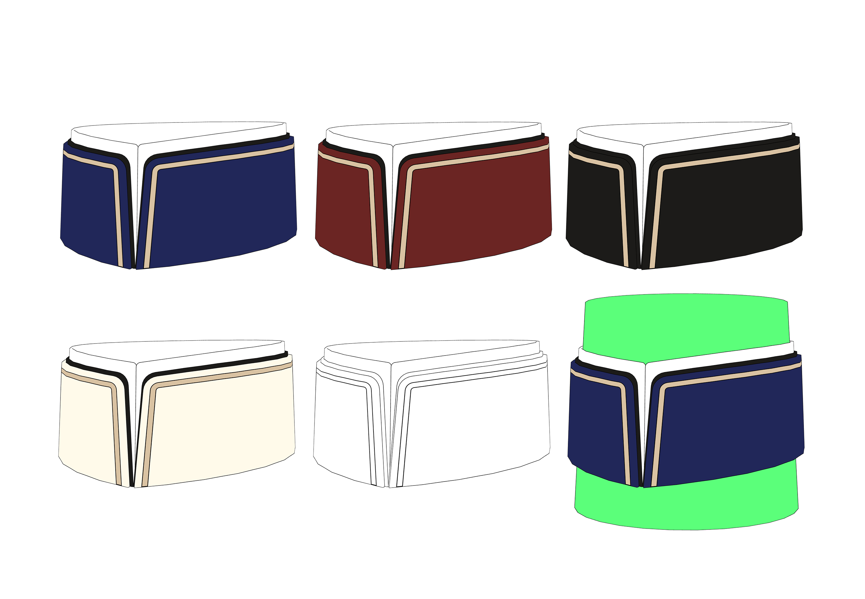 2겹 제복 카라 2-ply uniform collar 5 2겹 제복 카라 2-ply uniform collar 5