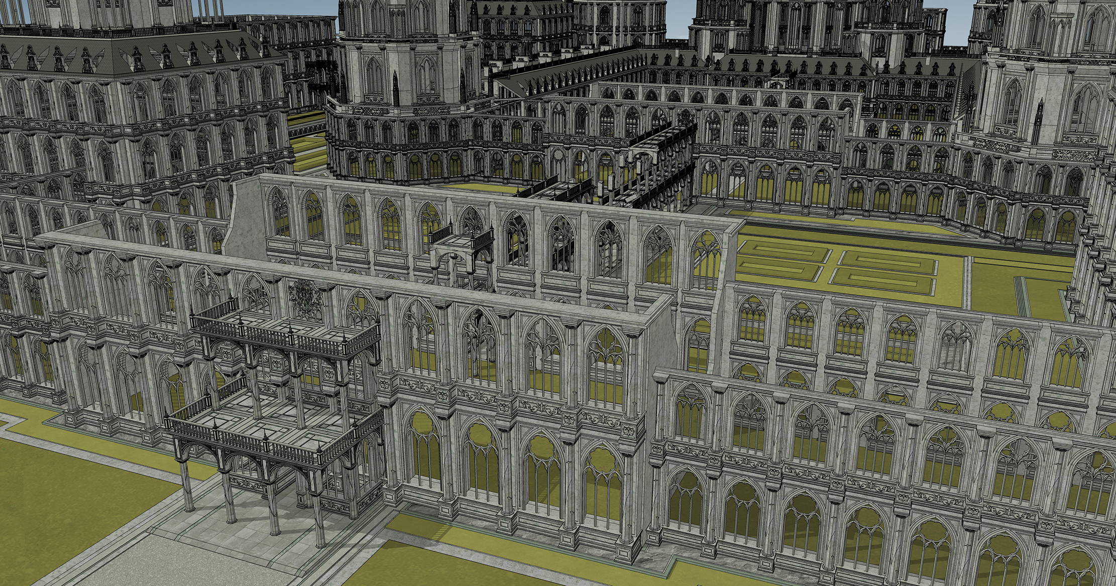 중세 판타지 부서진 건물 폐허 Medieval fantasy building broken ruins-4