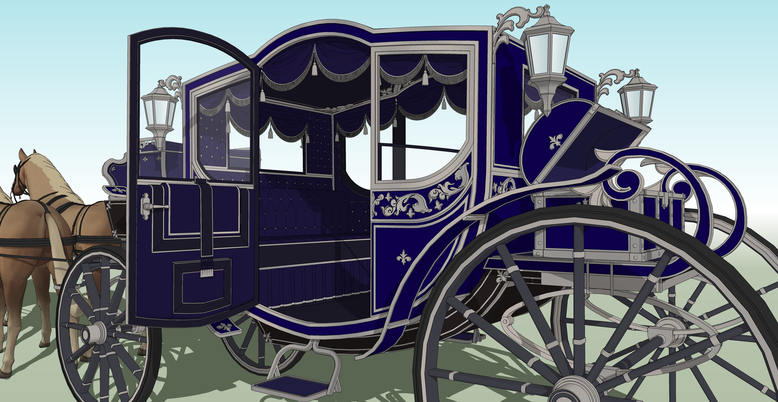 귀족마차 남색 Noble Carriage dark blue-3 귀족마차 남색 Noble Carriage dark blue-3