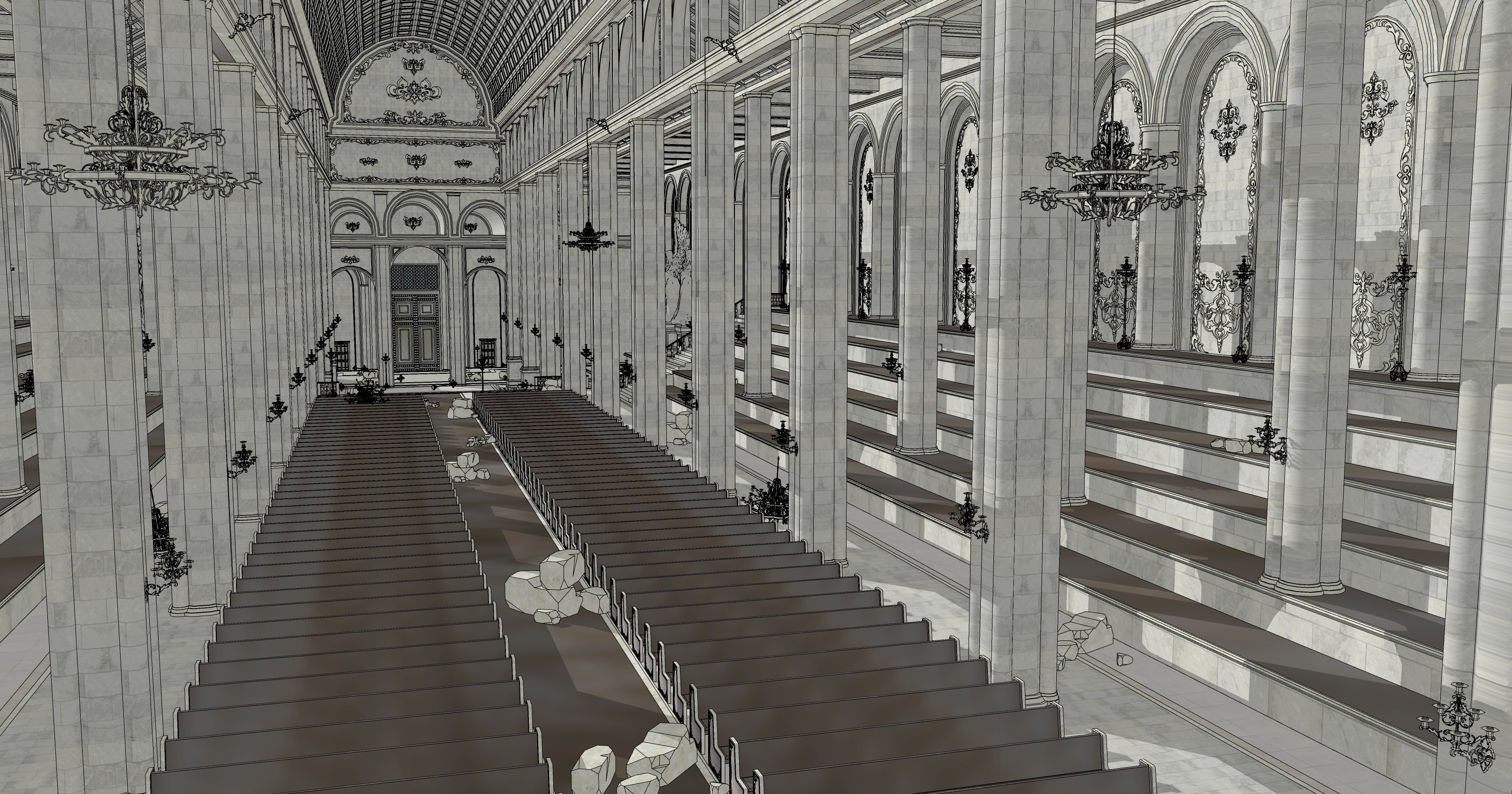 신전 실내 폐허 Temple interior ruins-6