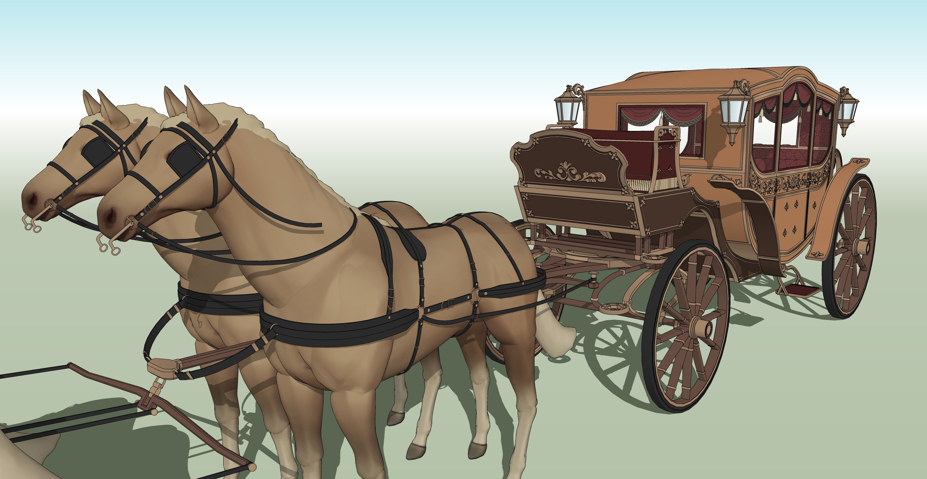 귀족마차 갈색 Noble Carriage brown-2 귀족마차 갈색 Noble Carriage brown-2