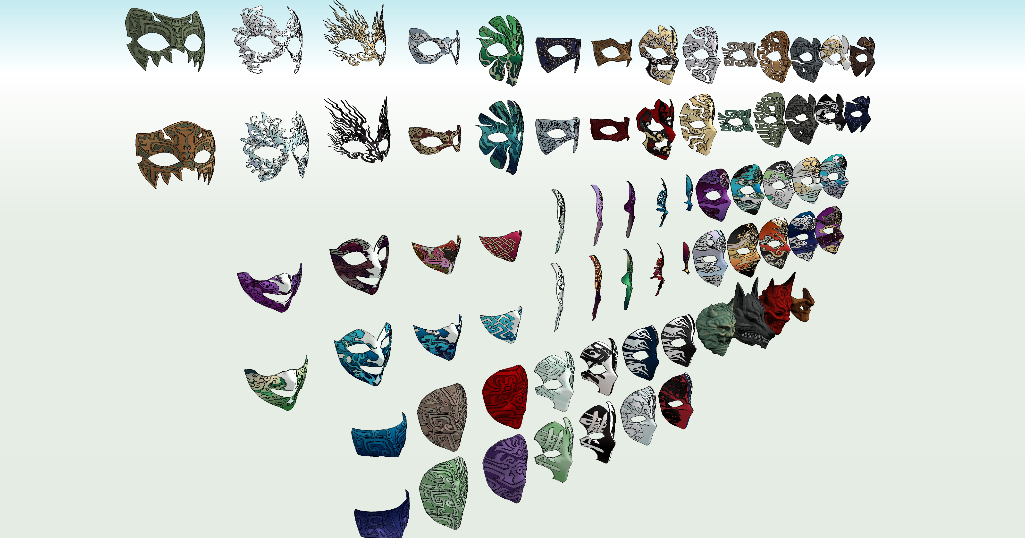 동양풍 가면 모음 Collection of oriental masks-13 동양풍 가면 모음 Collection of oriental masks-13