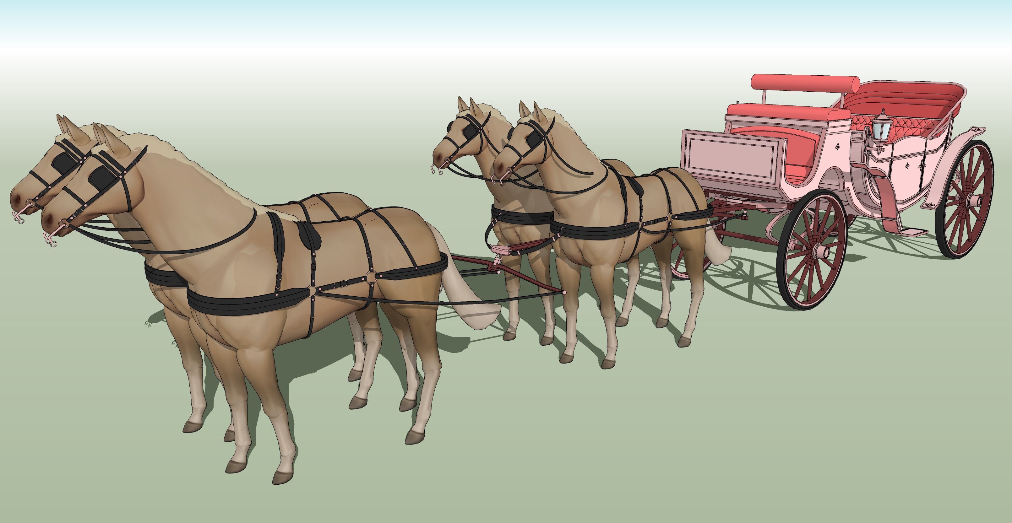 오픈형 마차 분홍색 open carriage pink-2 오픈형 마차 분홍색 open carriage pink-2