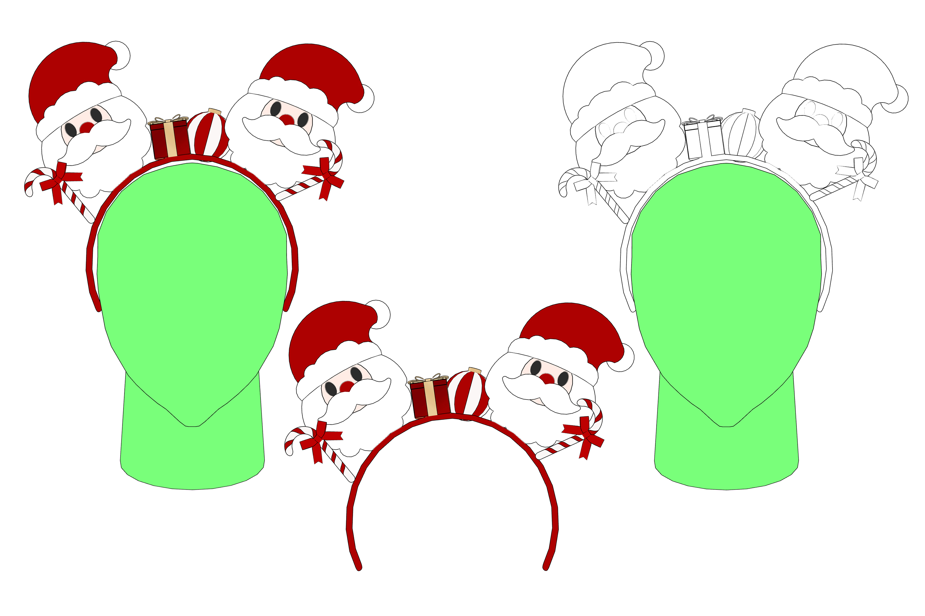 산타머리장식 Santa headdress 산타머리장식 Santa headdress