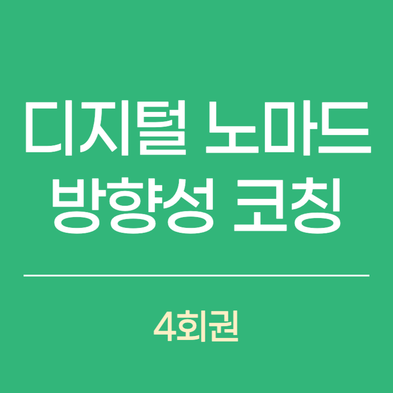 디지털 노마드 방향성 코칭