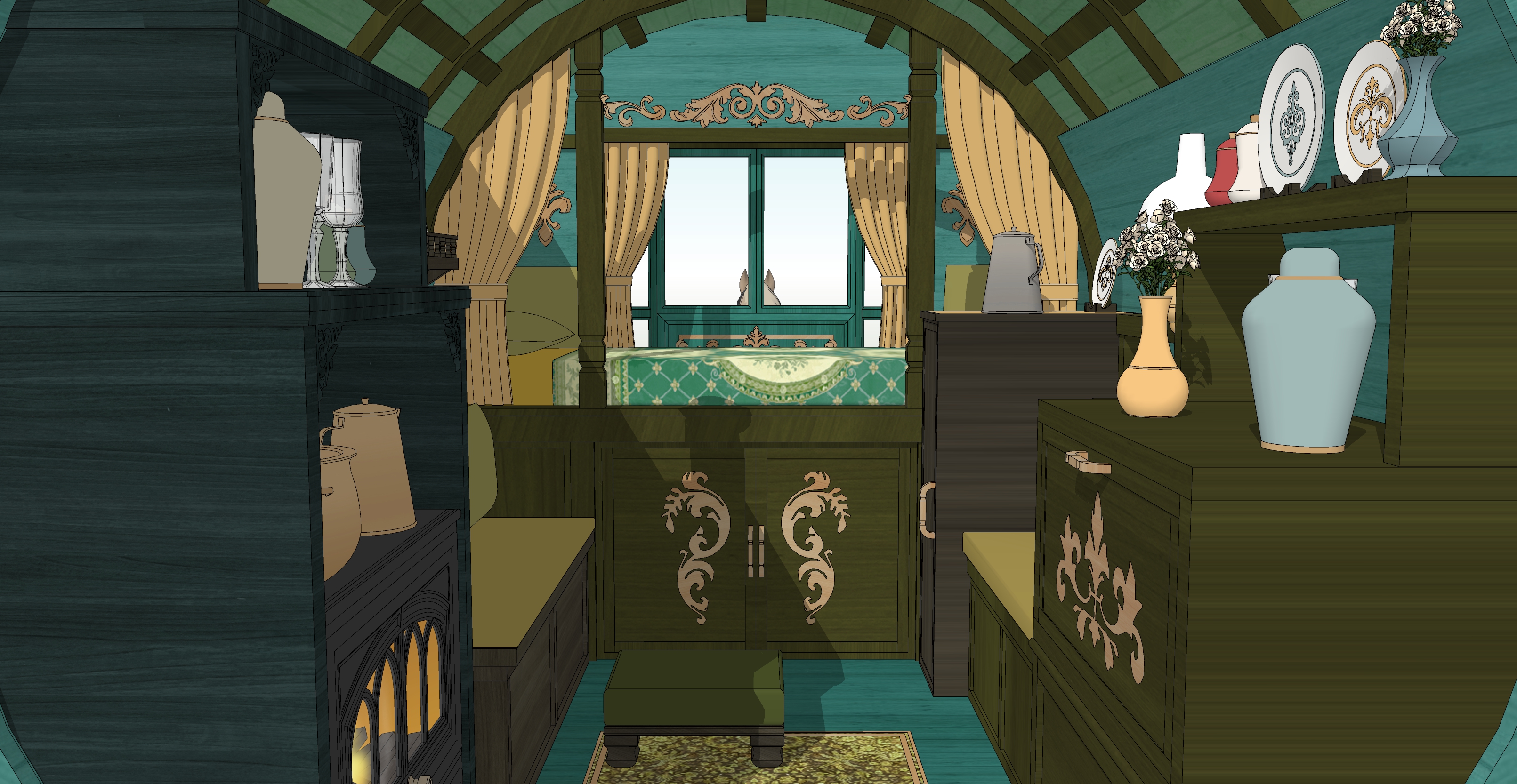 집시마차 녹색 Gypsy wagon green-3 집시마차 녹색 Gypsy wagon green-3