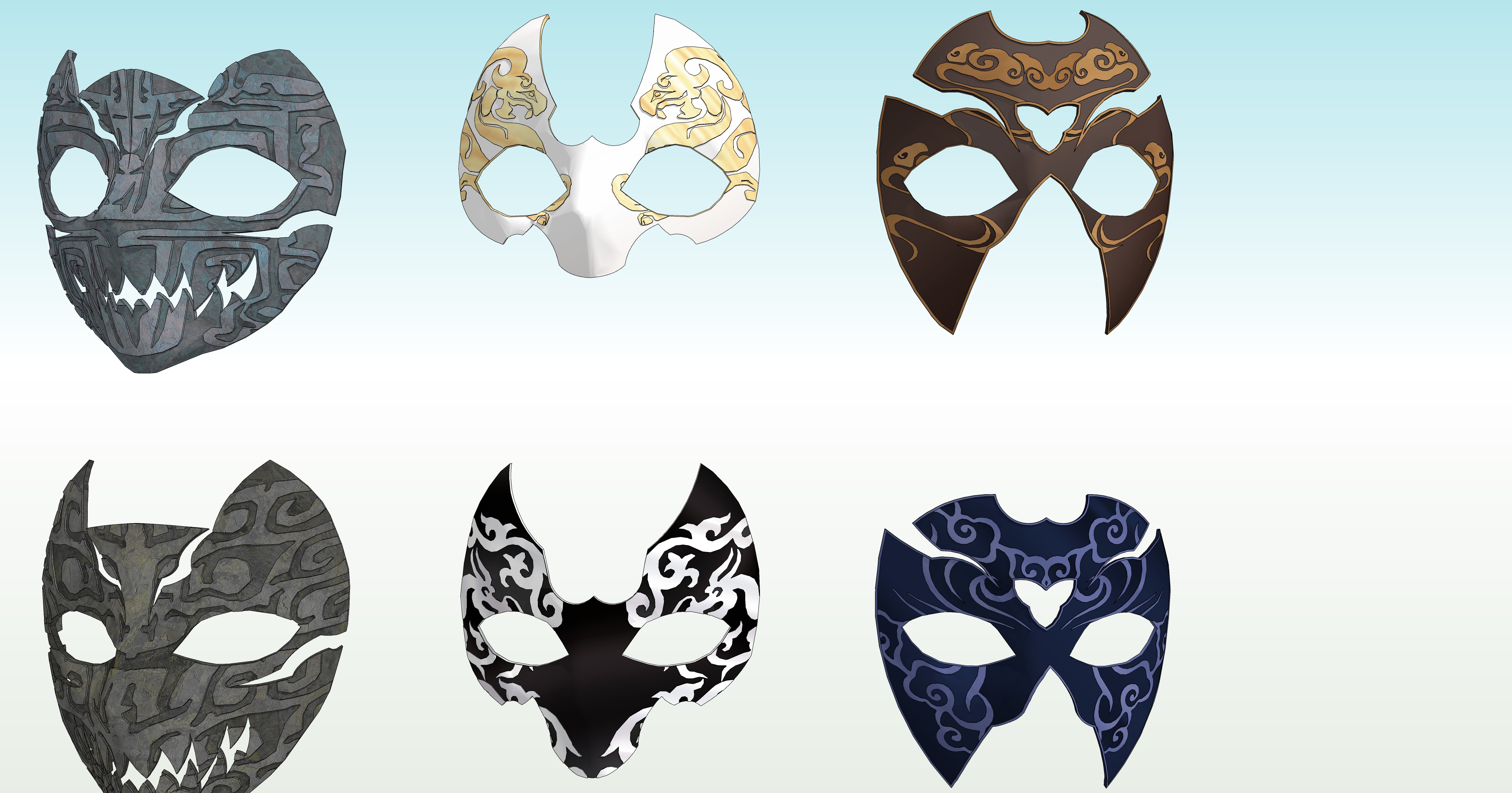 동양풍 가면 모음 Collection of oriental masks-5 동양풍 가면 모음 Collection of oriental masks-5