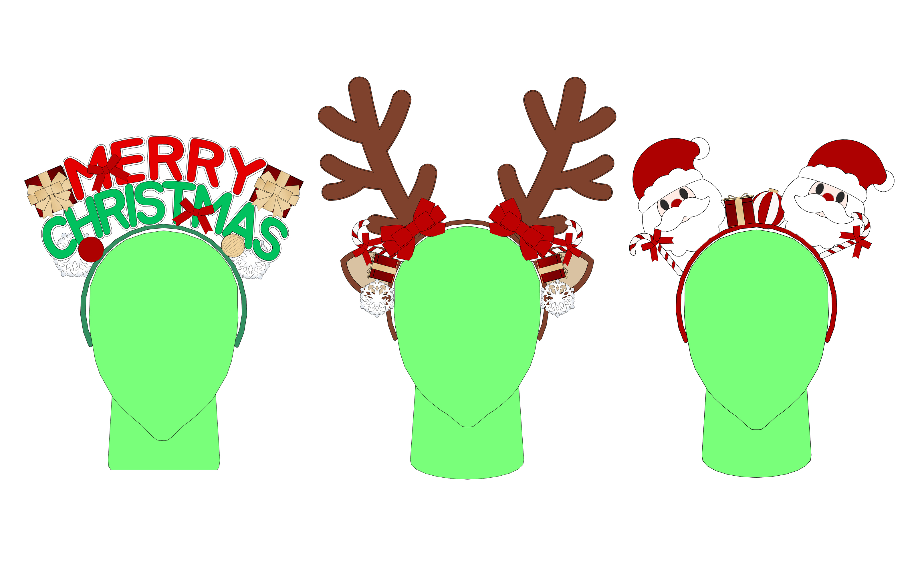 메리 크리스마스 머리장식 세트 Merry Christmas Headdress set-1 메리 크리스마스 머리장식 세트 Merry Christmas Headdress set-1