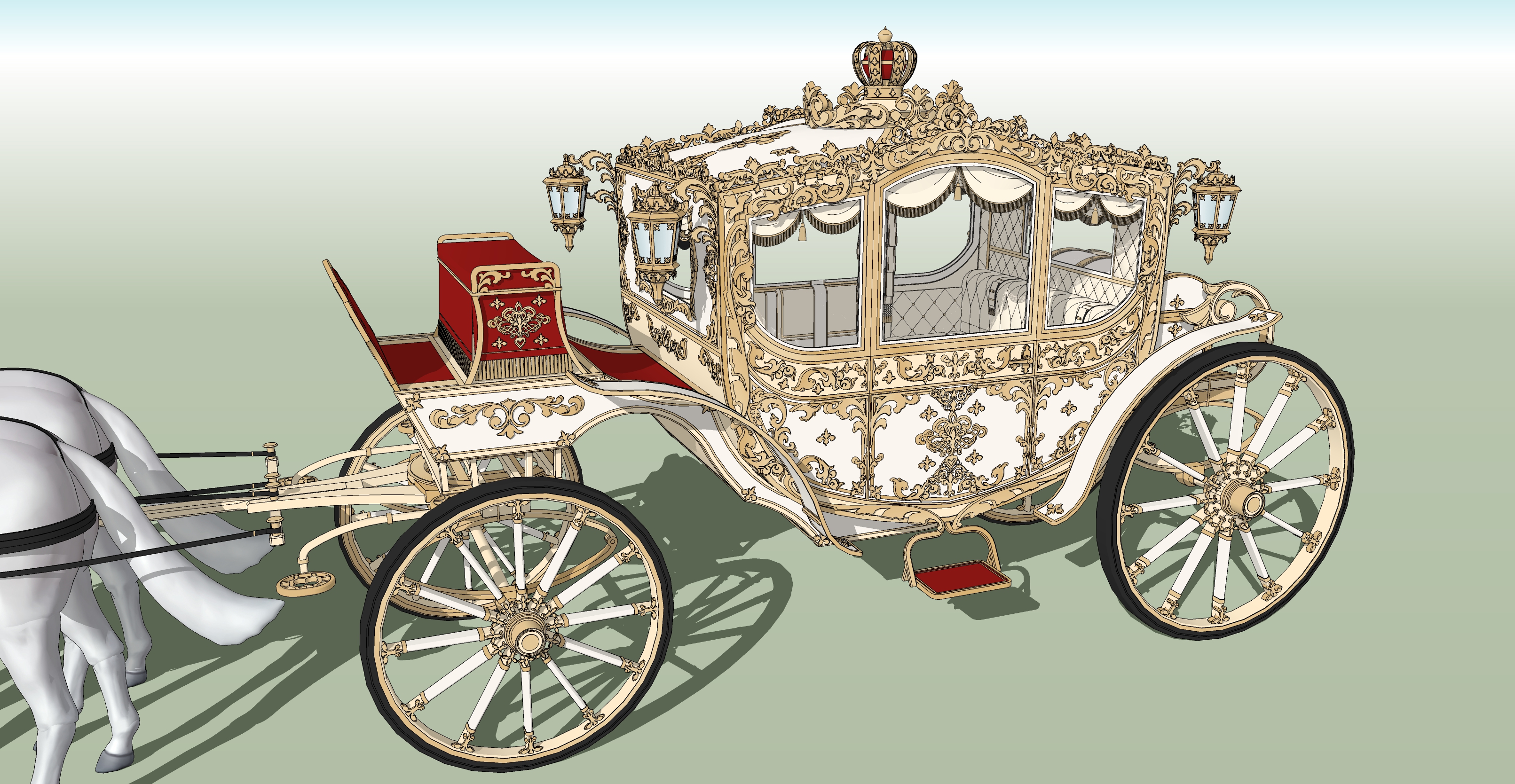 왕실마차 흰색 Royal carriage white-1 왕실마차 흰색 Royal carriage white-1