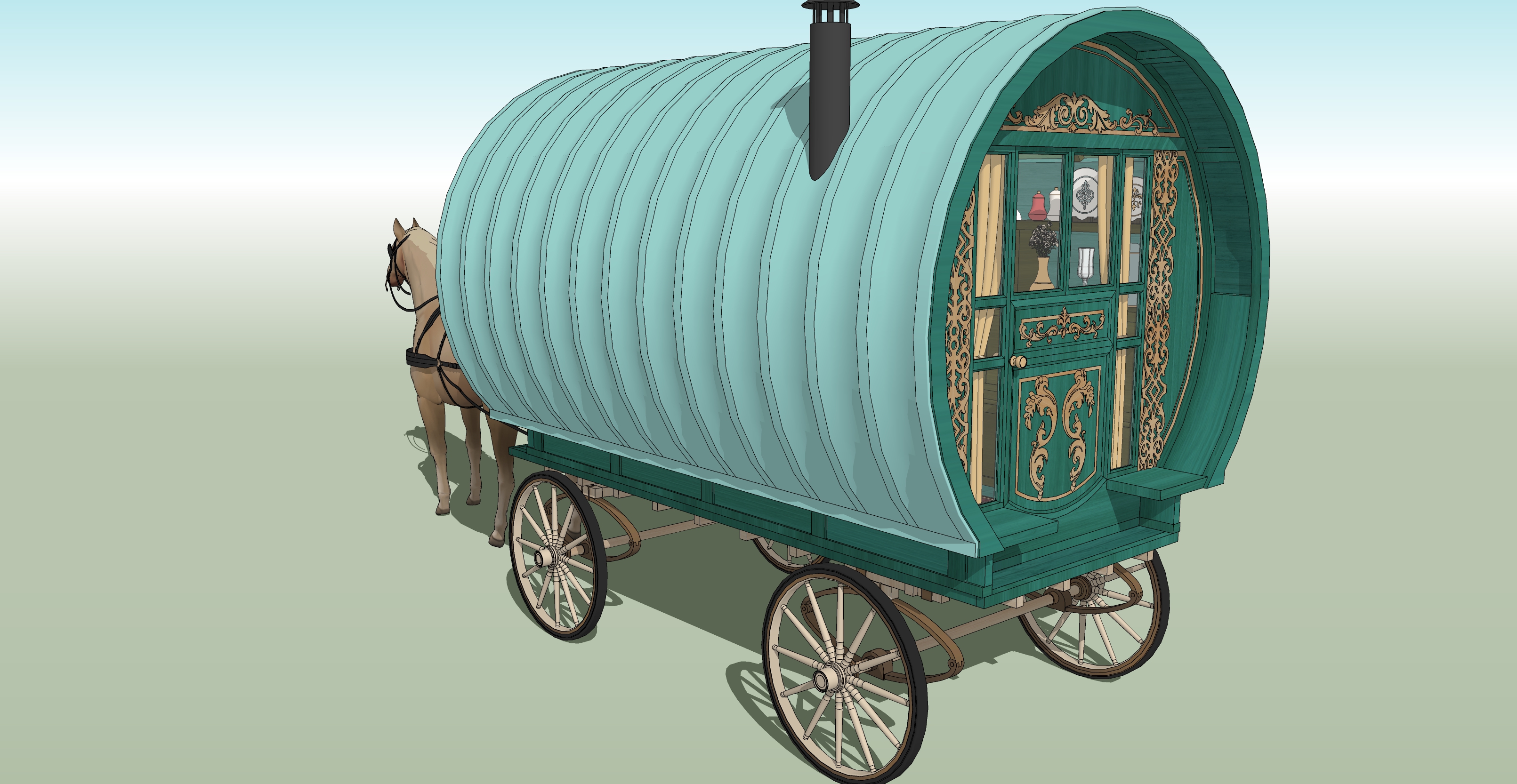 집시마차 녹색 Gypsy wagon green-2 집시마차 녹색 Gypsy wagon green-2